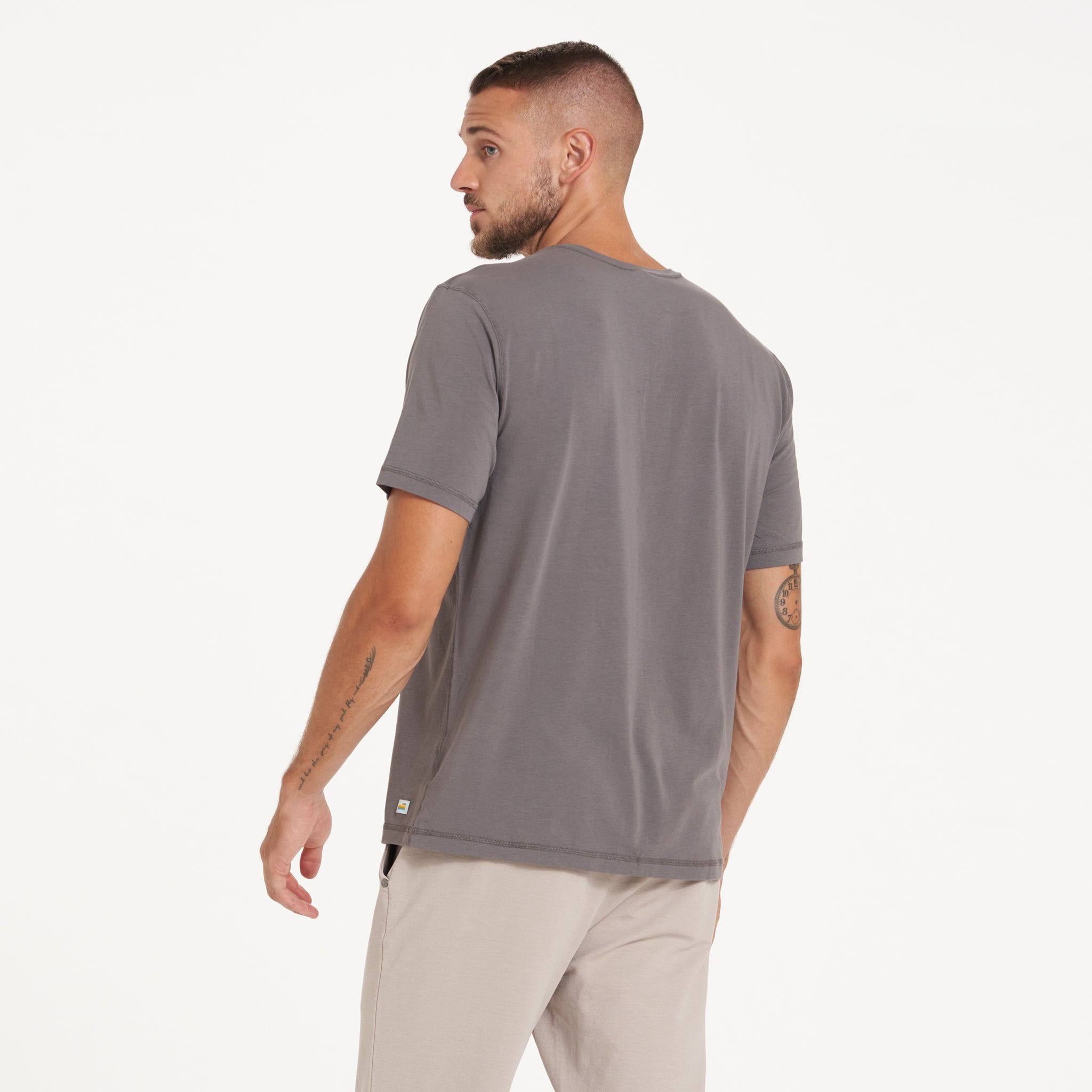 Short-Sleeve Tuvalu Henley | Smoke - Image 3