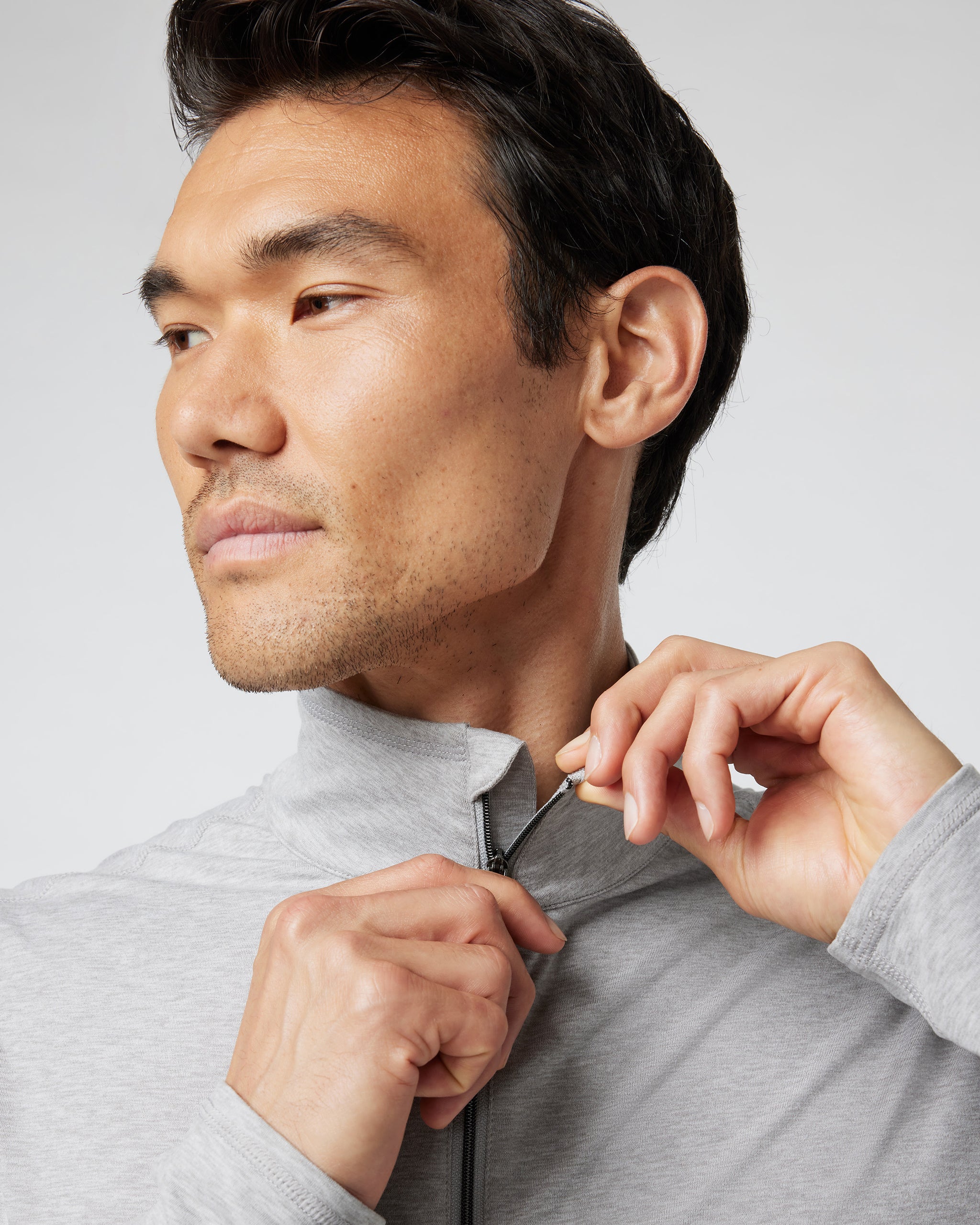 Ease Performance Half Zip 2.0 | Light Heather Grey - Image 2