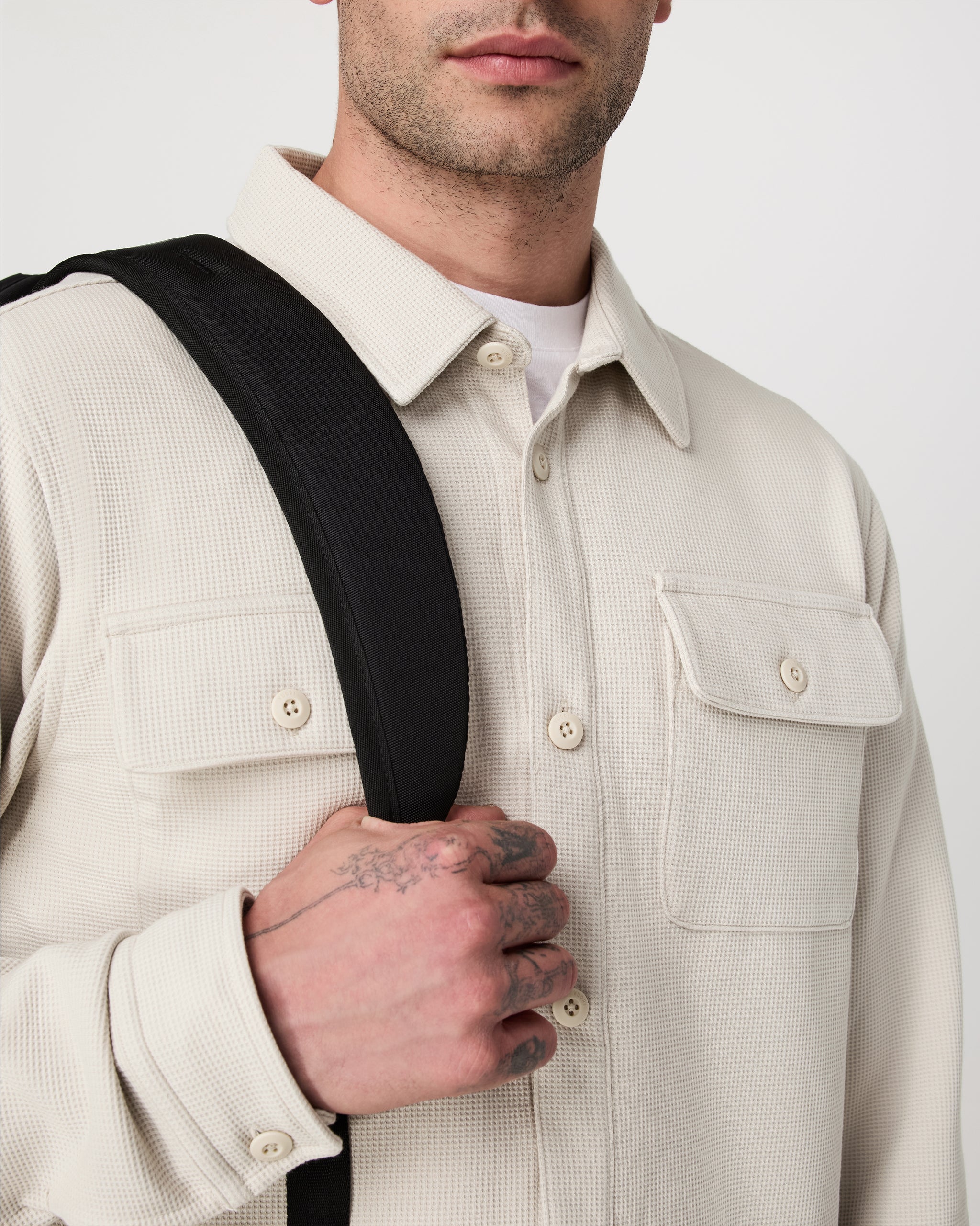 Waffle Shirt Jacket | Mushroom - Image 2