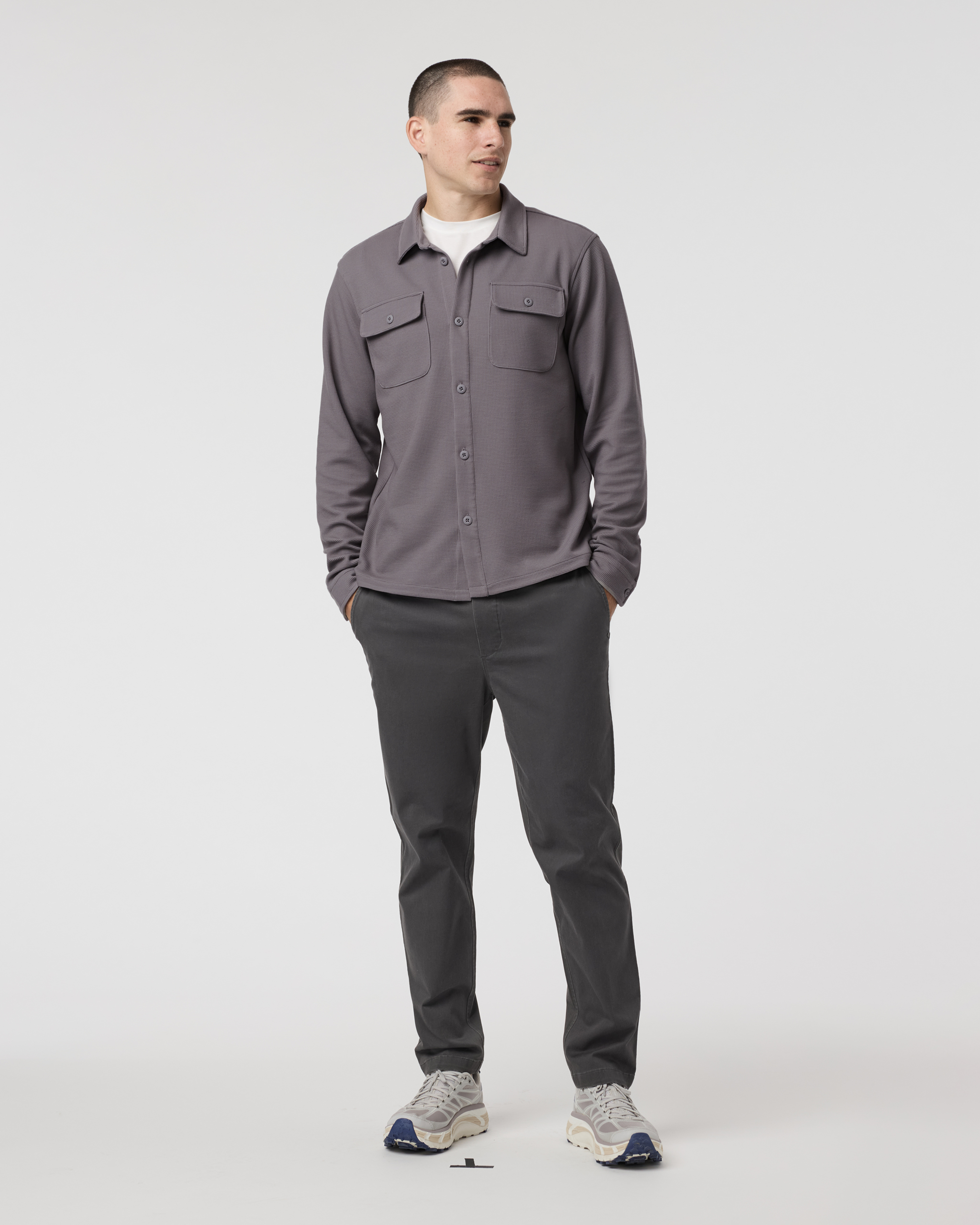 Waffle Shirt Jacket | Shiitake - Image 5