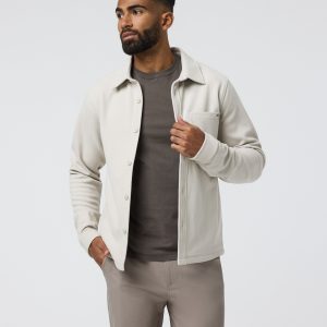 Beldon Shirt Jacket Knit Twill | Oatmeal