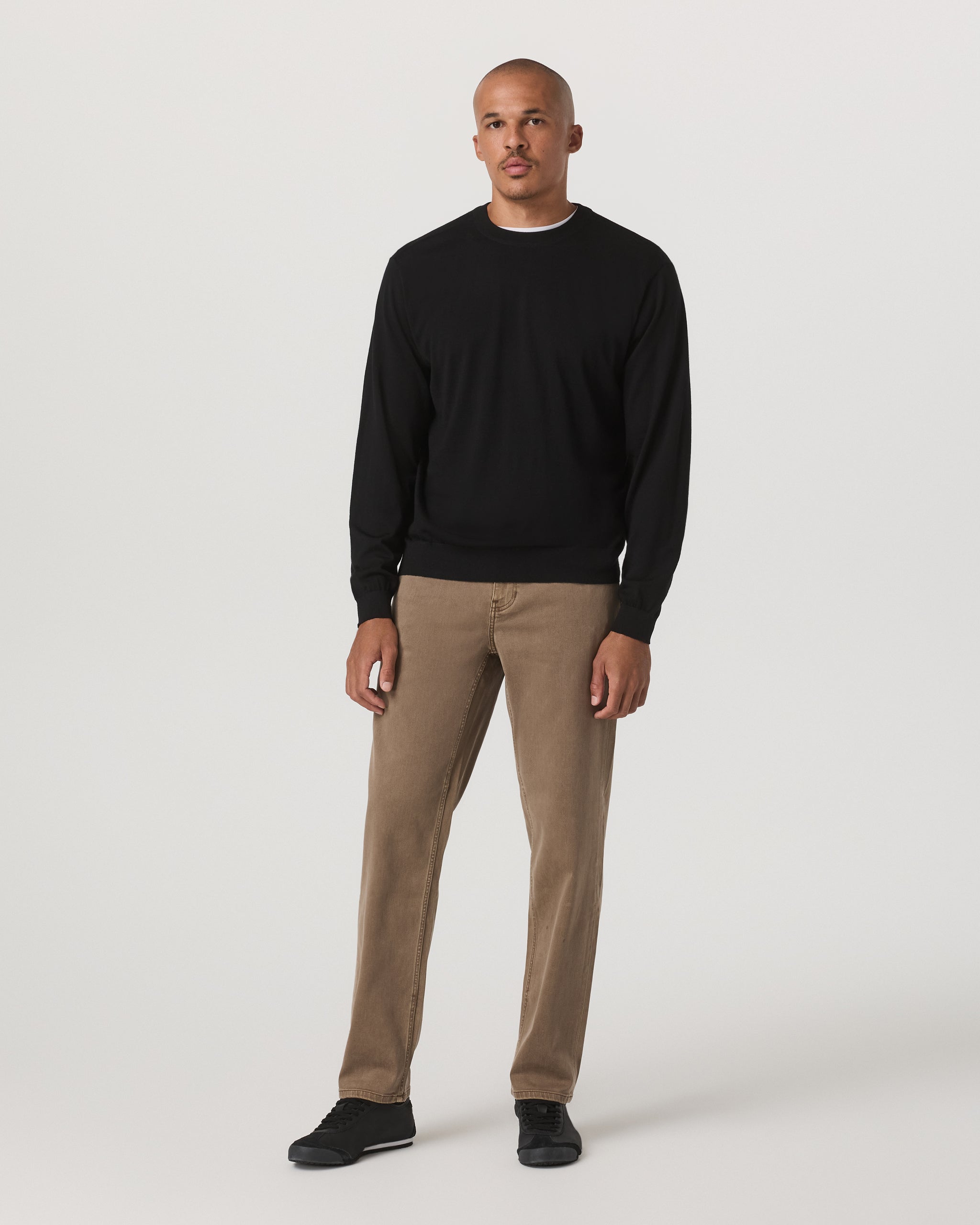 Merino Fine Gauge Wool Sweater | Black - Image 5