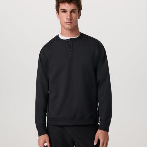 Long Sleeve Coronado Henley - Relaxed Fit | Black Heather