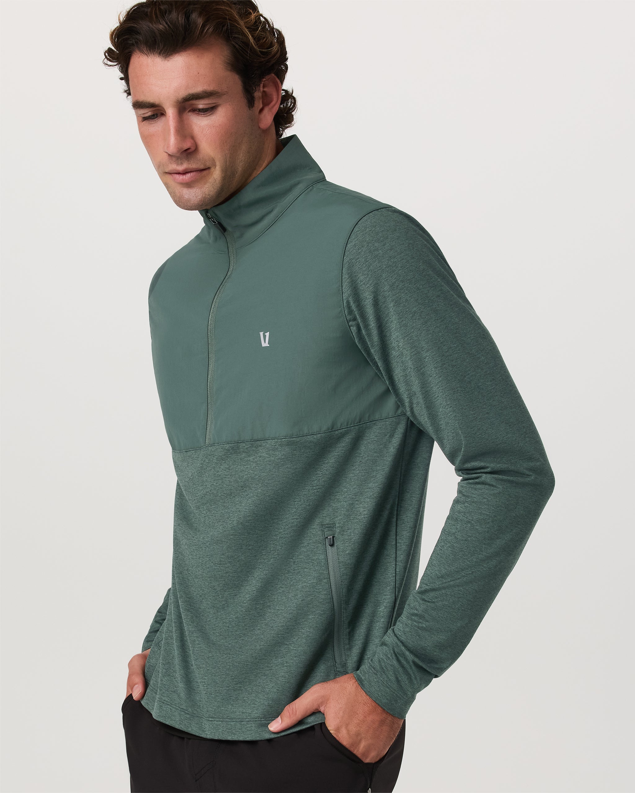 Sunday Element Half Zip | Agate Green Heather