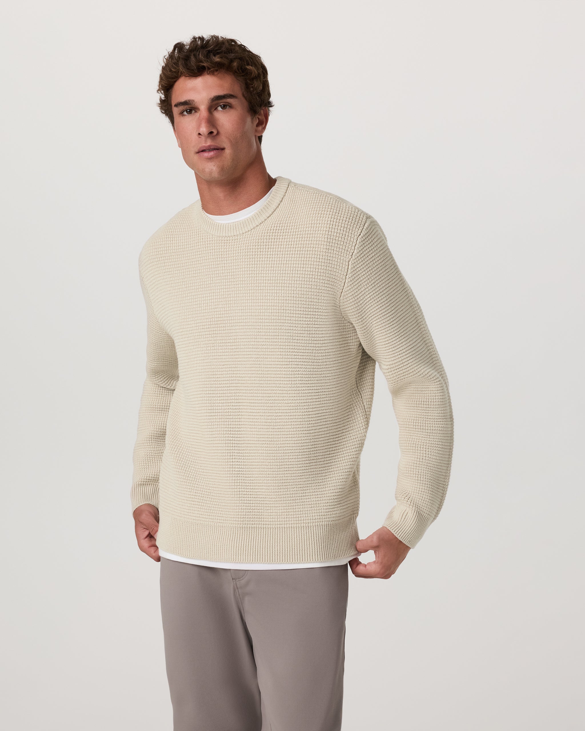 Denver Waffle Crew Sweater | Mushroom - Image 4