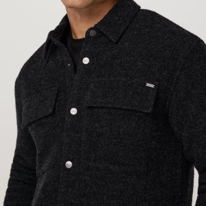 Plymouth Wool Shirt Jacket | Dark Black Heather