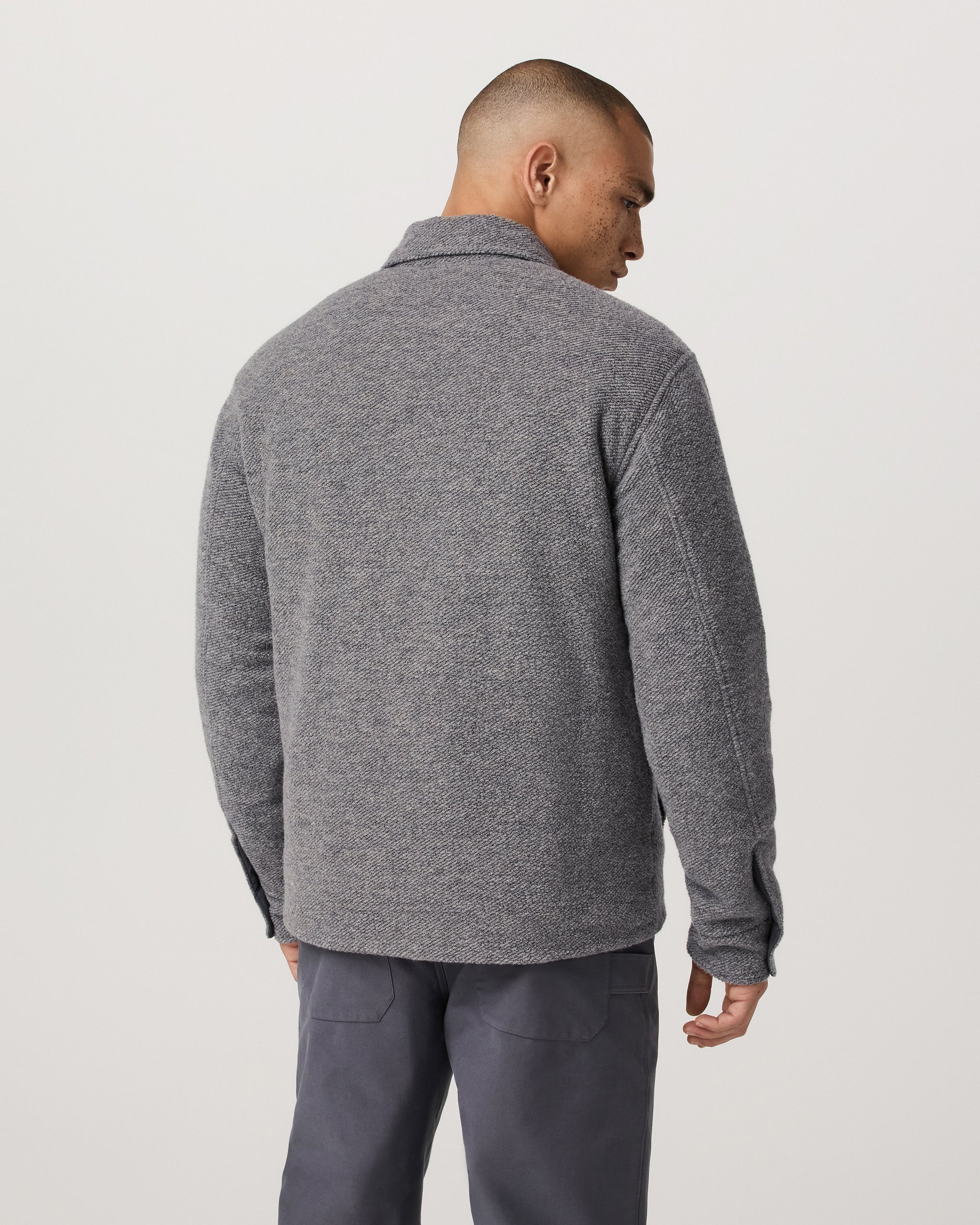 Plymouth Wool Shirt Jacket | Heather Grey - Image 3