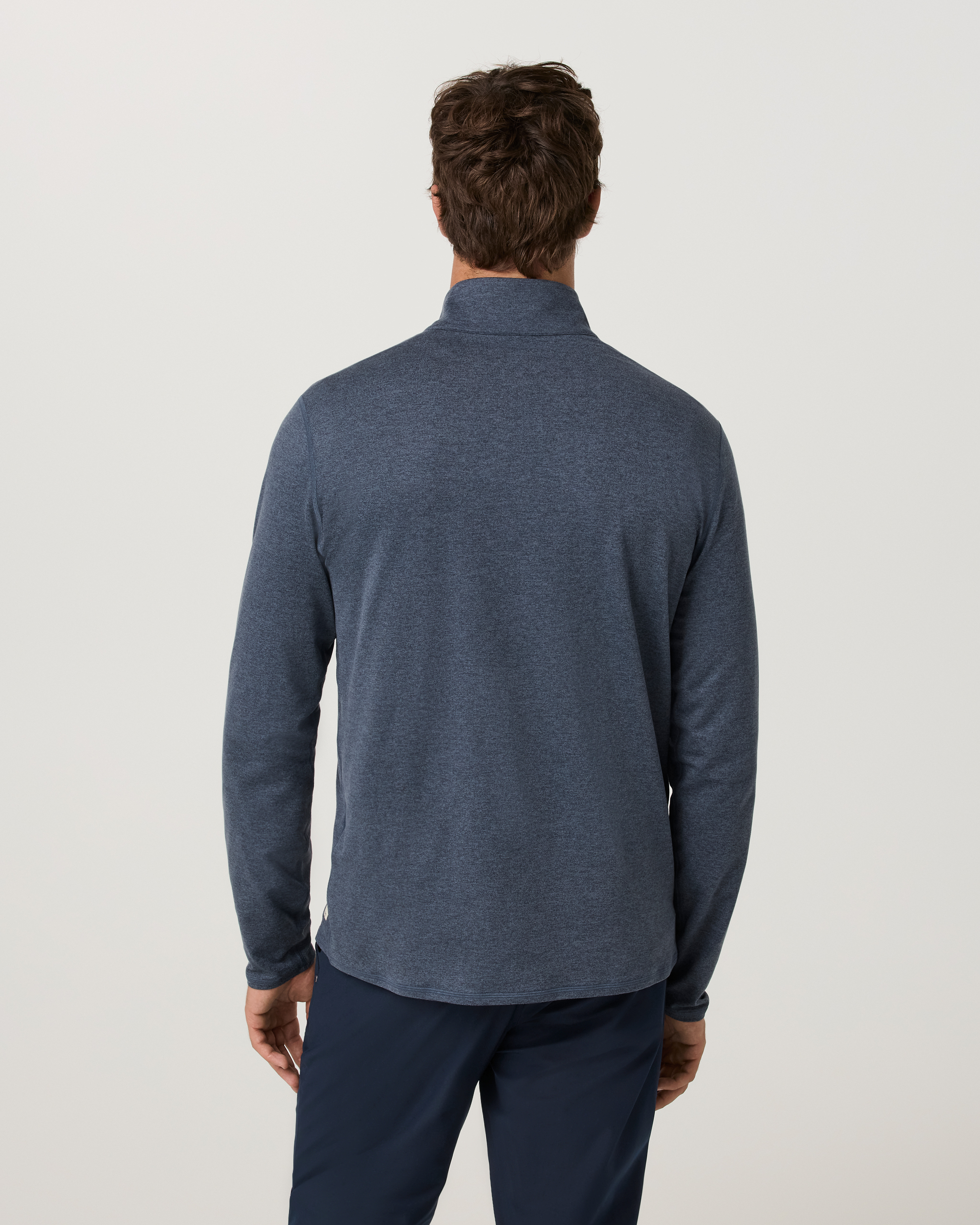 Ponto Half Zip Mock Neck | Bay Blue Heather - Image 5