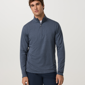 Ponto Half Zip Mock Neck | Bay Blue Heather