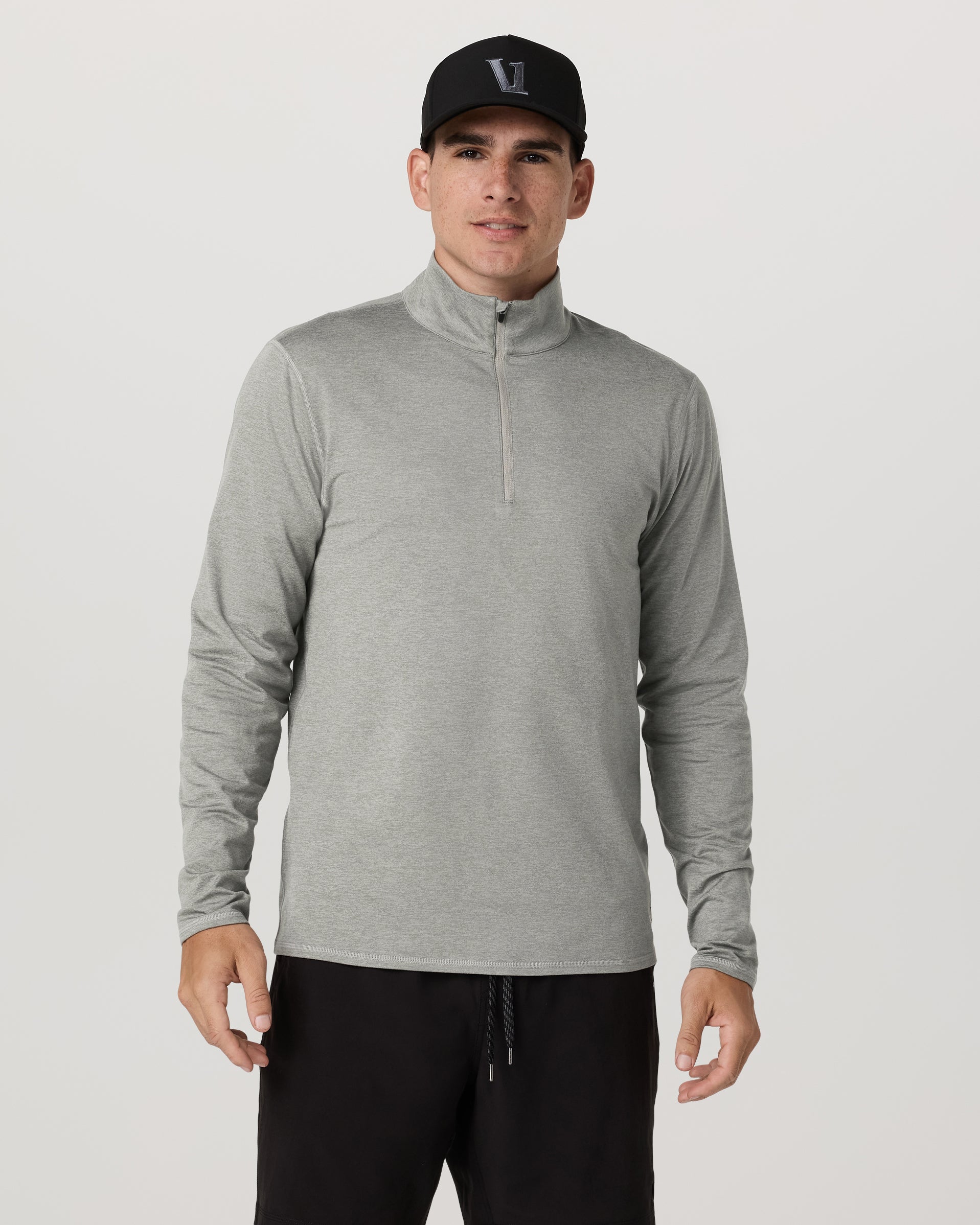 Ponto Half Zip Mock Neck | Driftwood Heather - Image 2