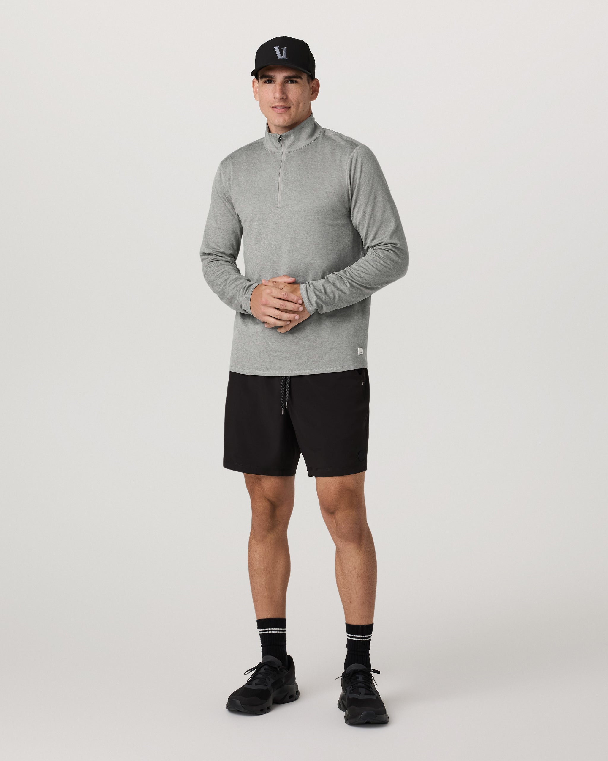 Ponto Half Zip Mock Neck | Driftwood Heather - Image 5