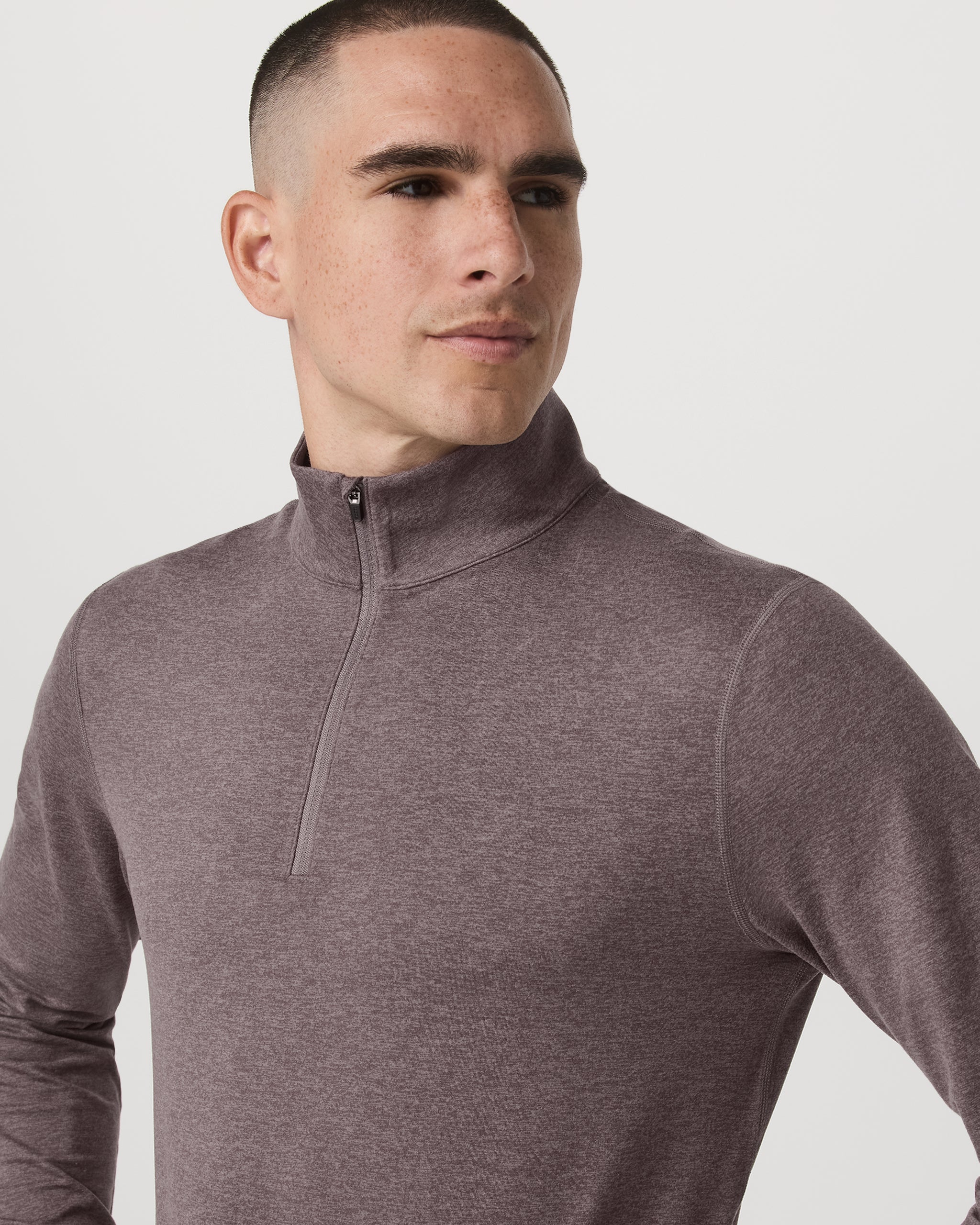 Ponto Half Zip Mock Neck | Huckleberry Heather - Image 5