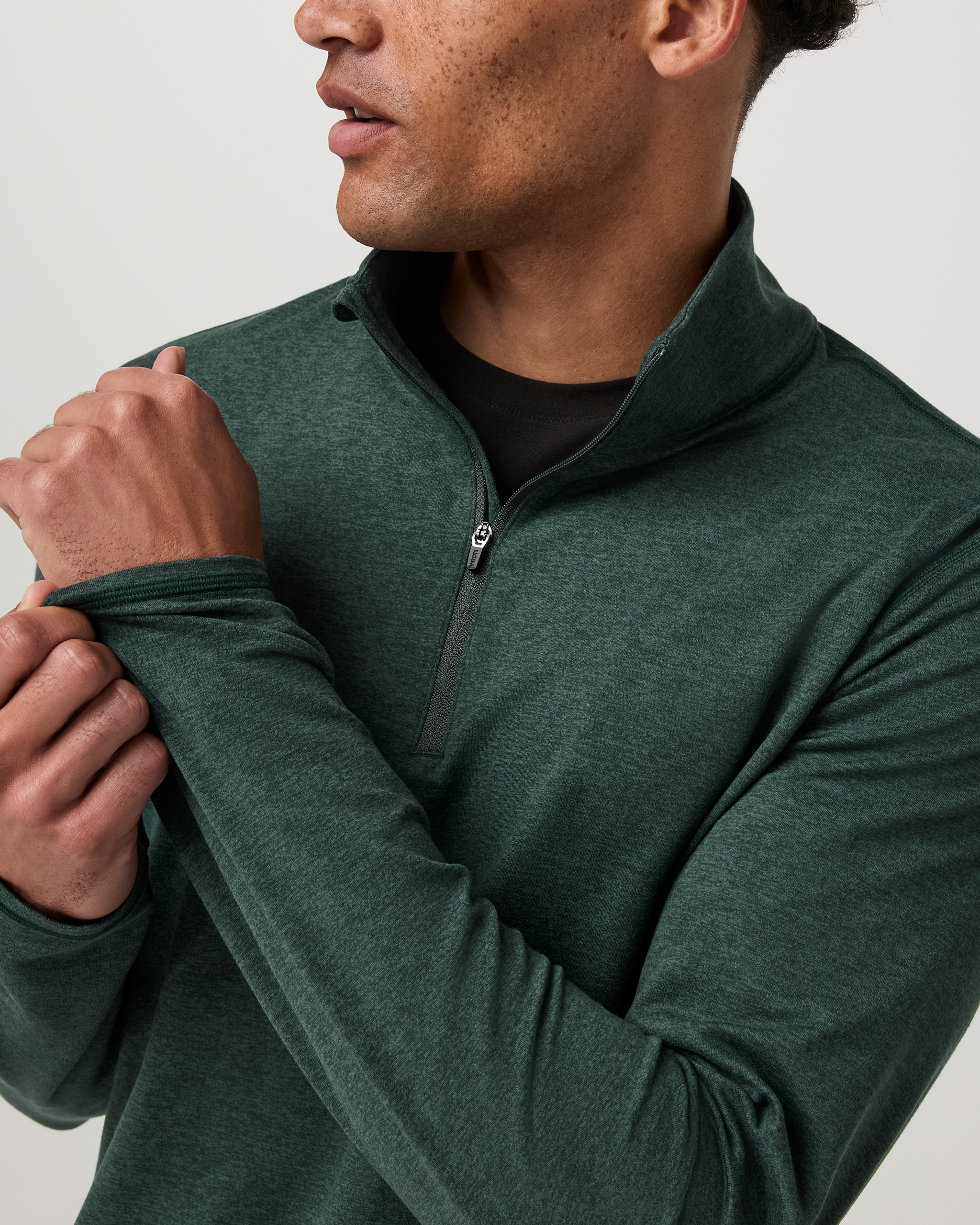 Ponto Half Zip Mock Neck | Hemlock Heather - Image 2