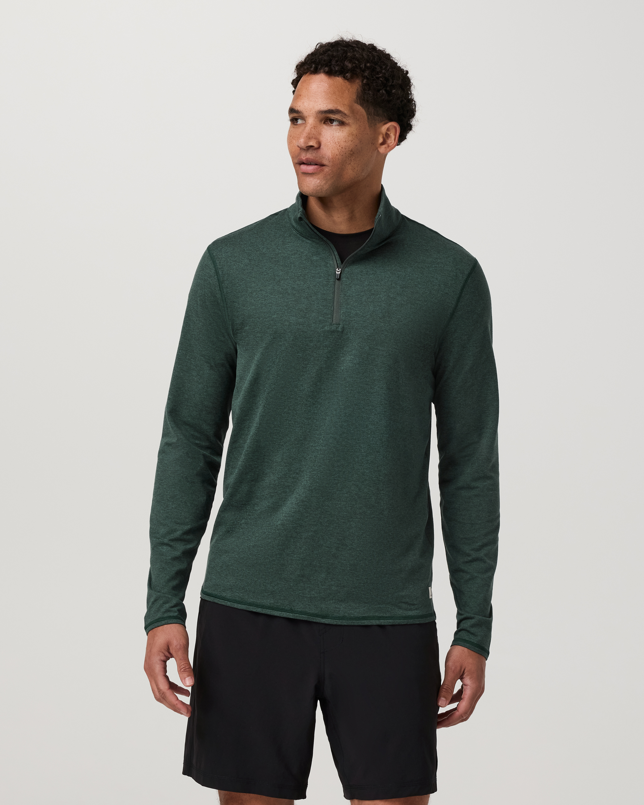 Ponto Half Zip Mock Neck | Hemlock Heather - Image 6