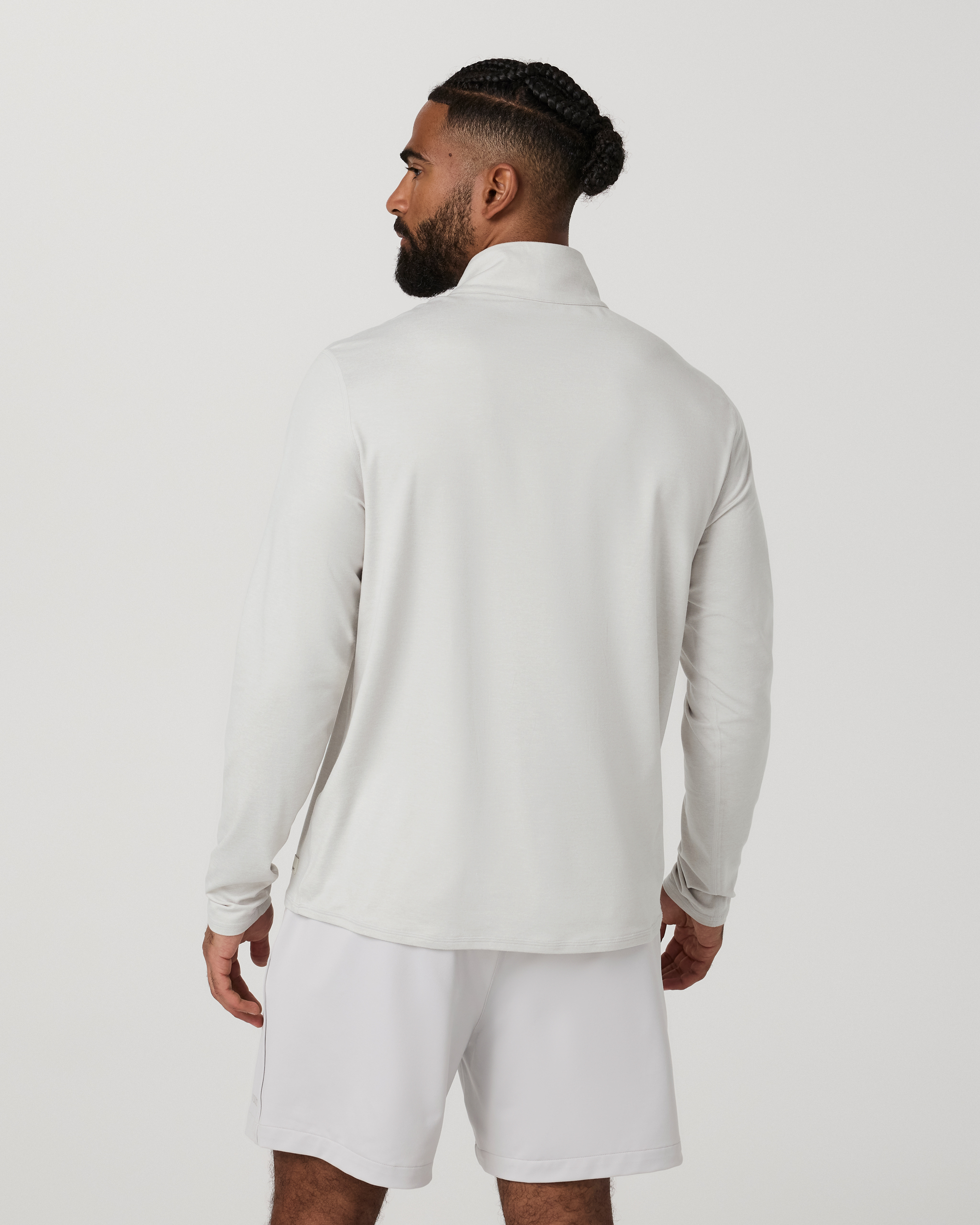 Ponto Half Zip Mock Neck | Salt Heather - Image 3