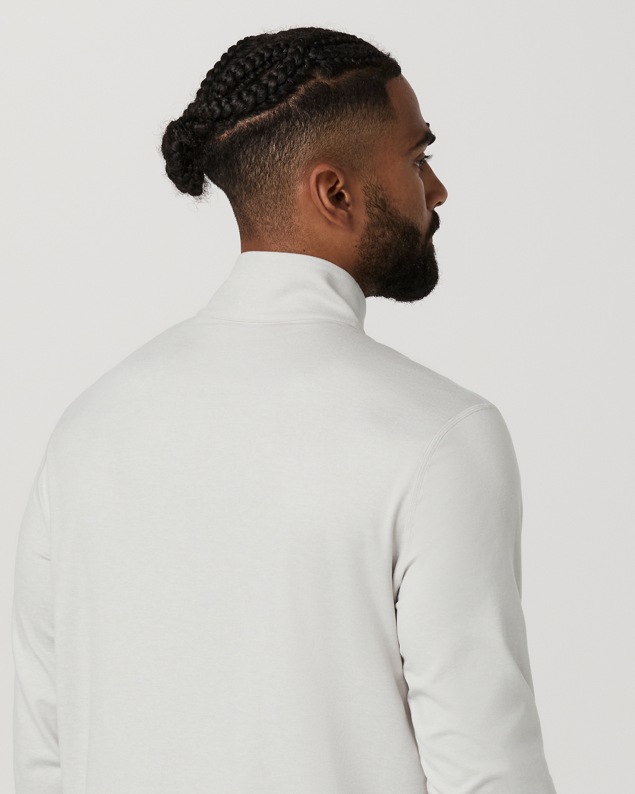 Ponto Half Zip Mock Neck | Salt Heather - Image 5