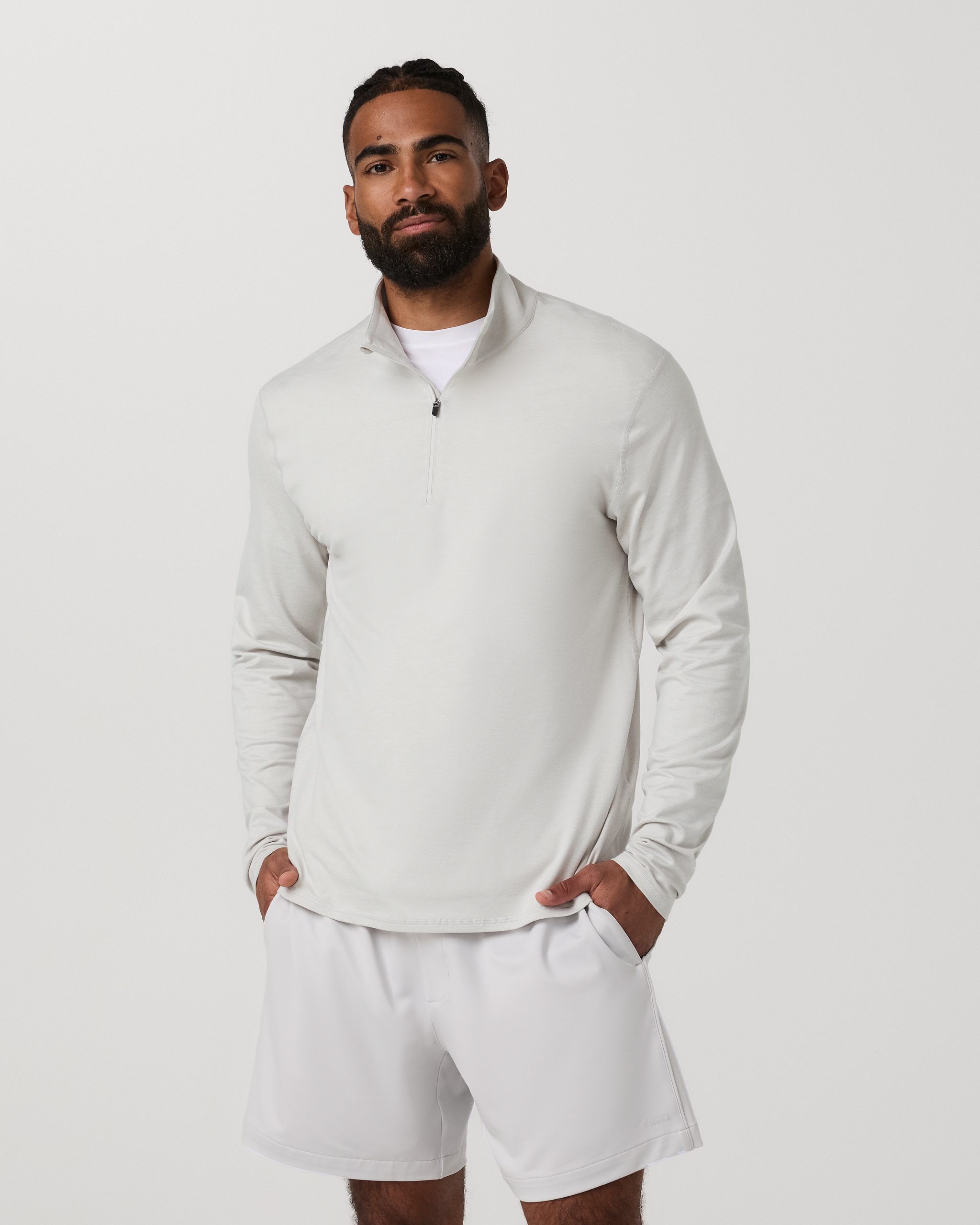 Ponto Half Zip Mock Neck | Salt Heather