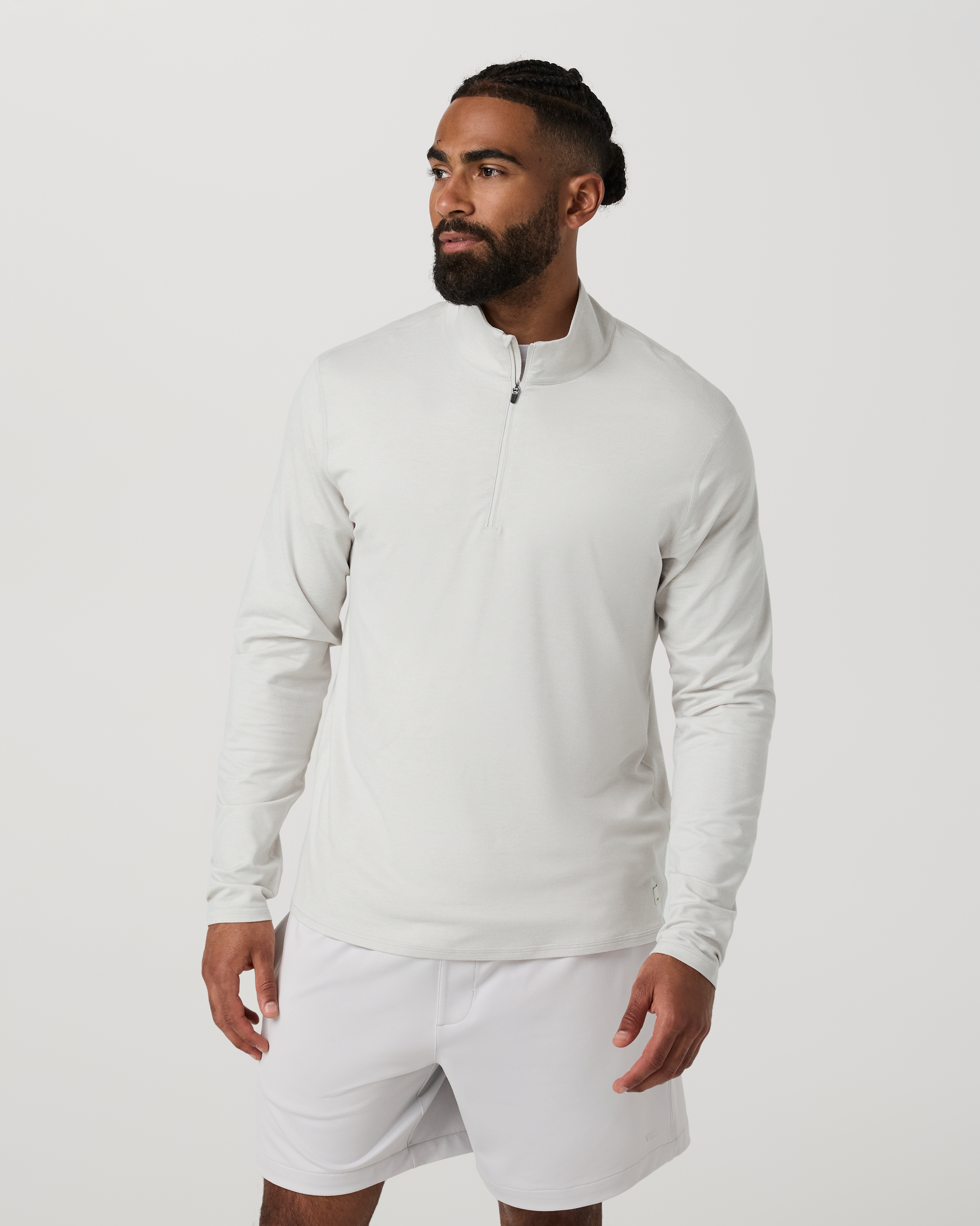Ponto Half Zip Mock Neck | Salt Heather - Image 6
