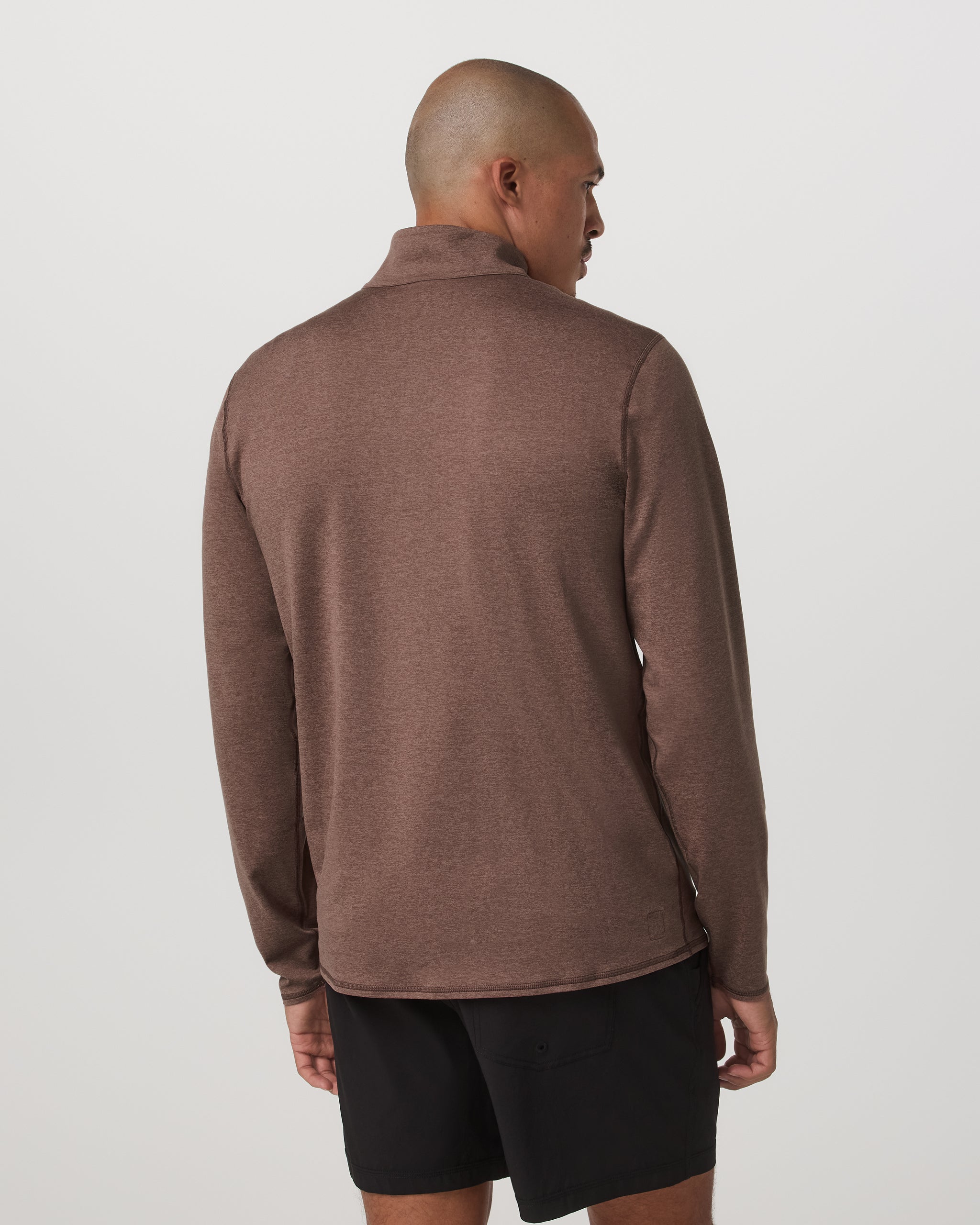 Ponto Half Zip Mock Neck | Sable Heather - Image 3