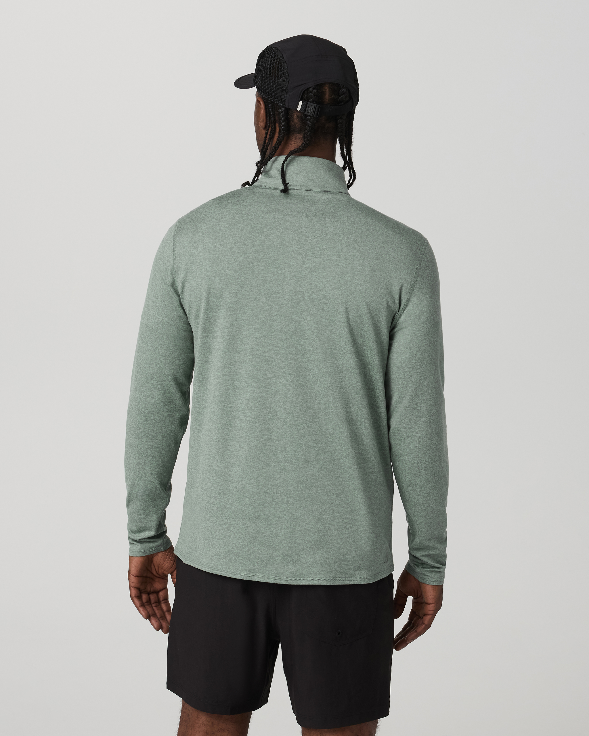 Ponto Half Zip Mock Neck | Thyme Heather - Image 3