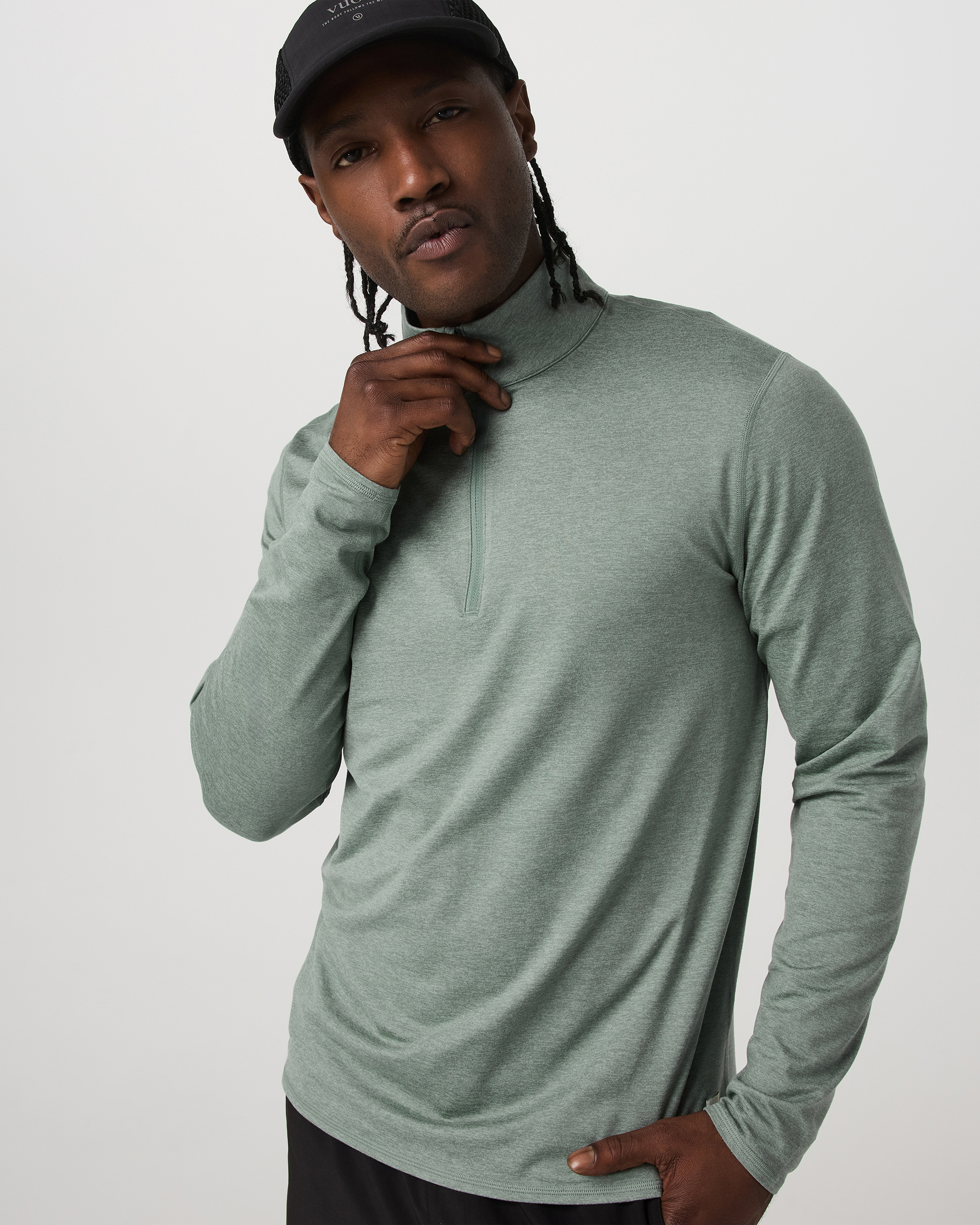 Ponto Half Zip Mock Neck | Thyme Heather