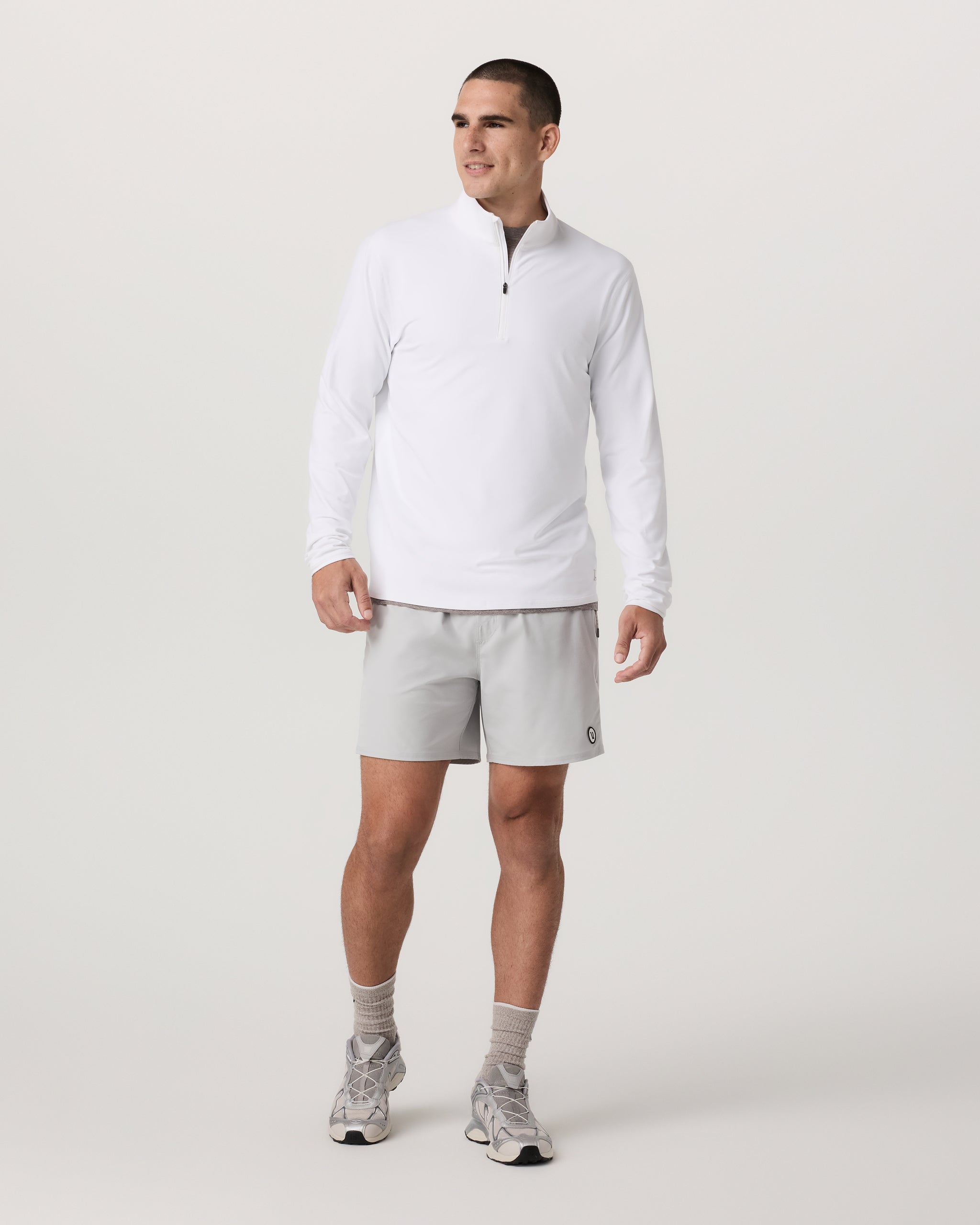 Ponto Half Zip Mock Neck | White - Image 3