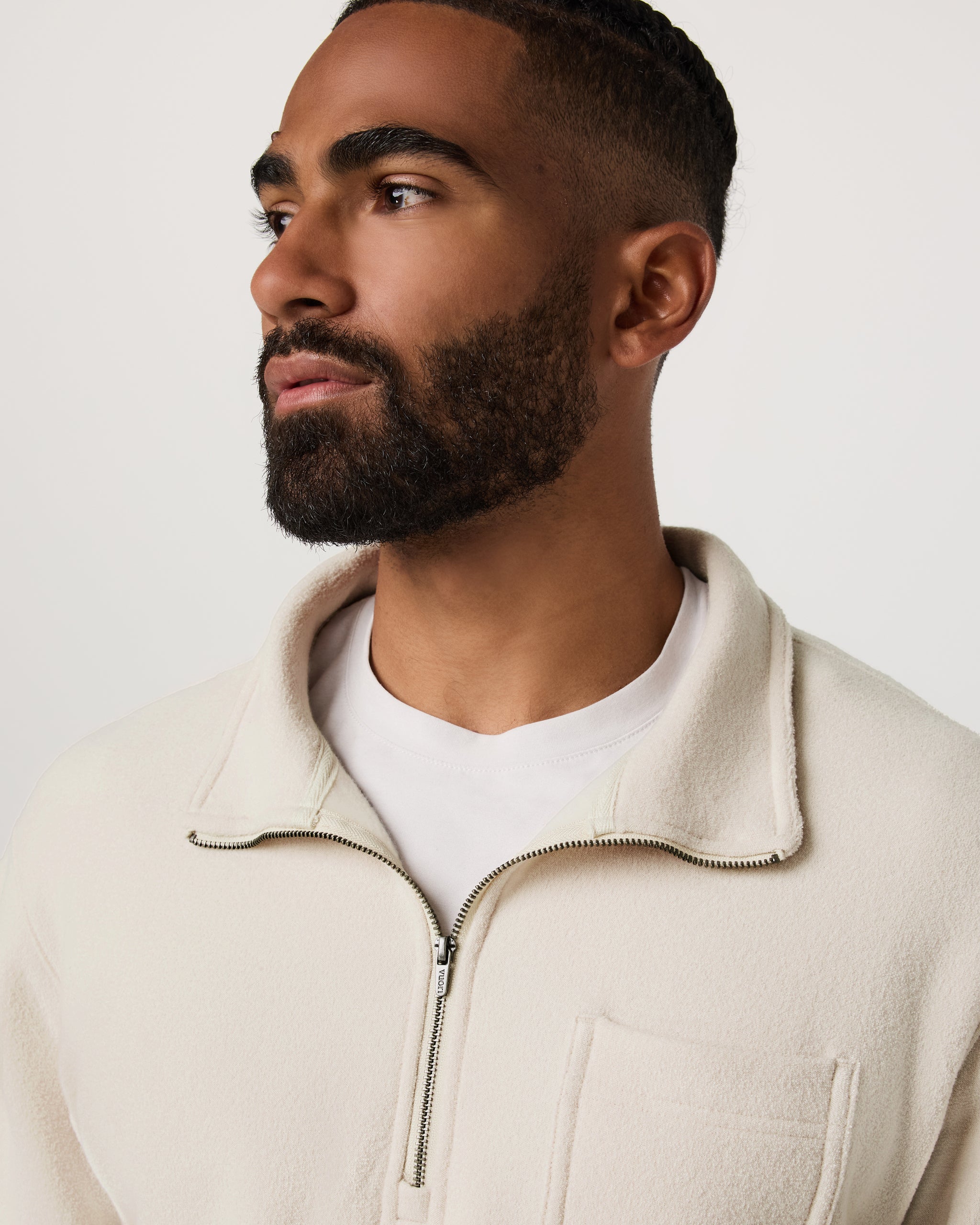 Beach Fleece Half Zip | Bone Heather - Image 2