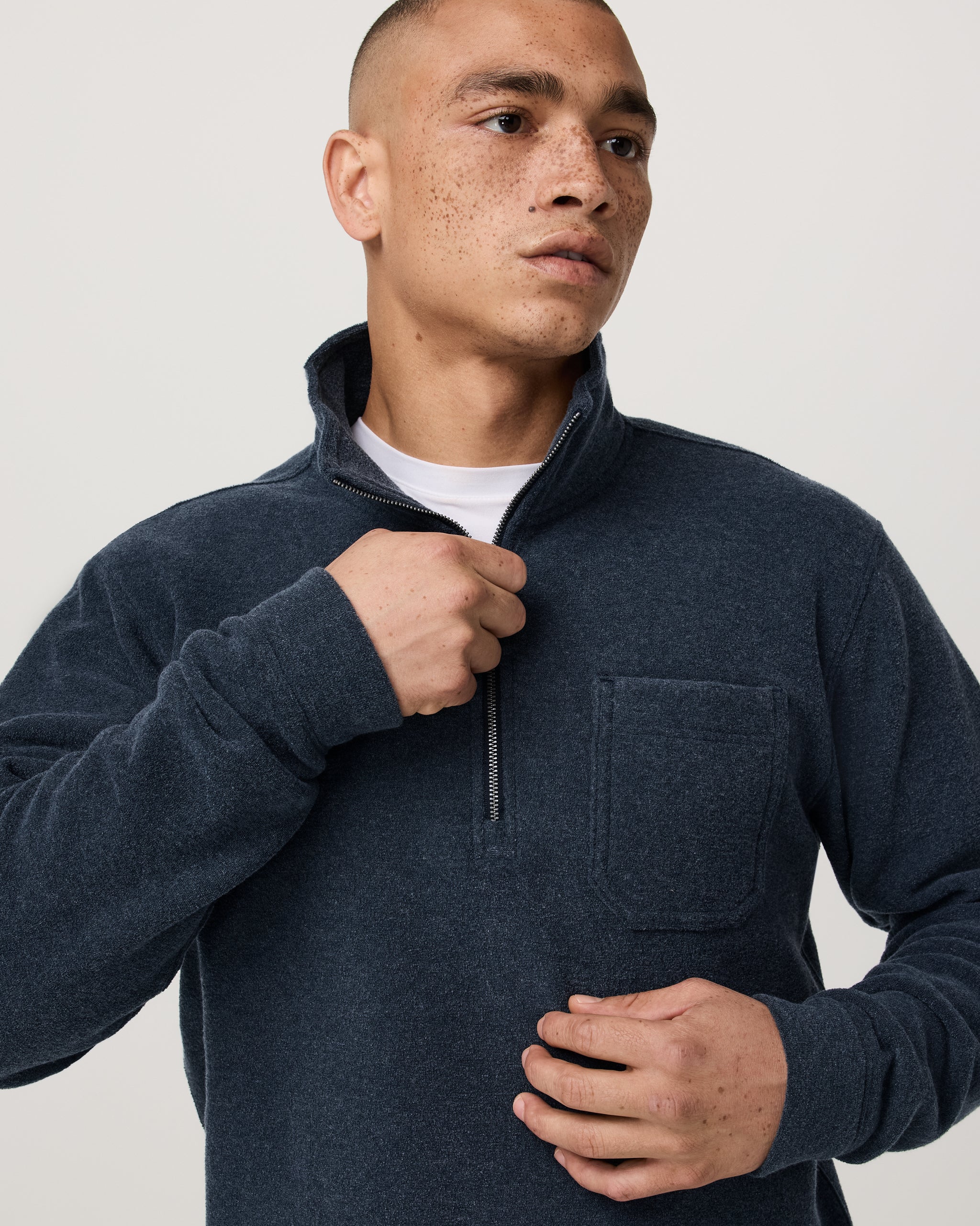 Beach Fleece Half Zip | Ink Heather