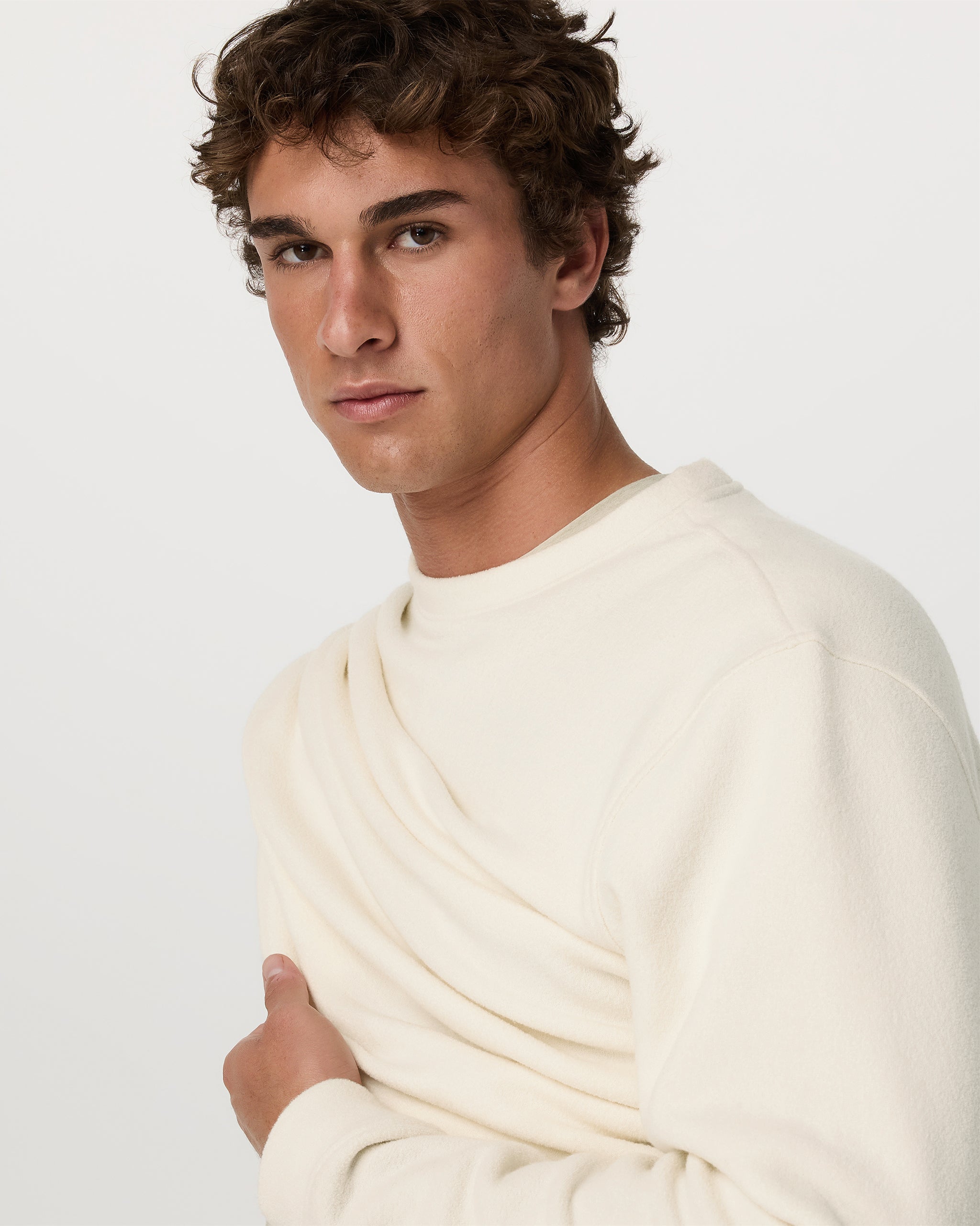 Beach Fleece Crew | Bone Heather - Image 2