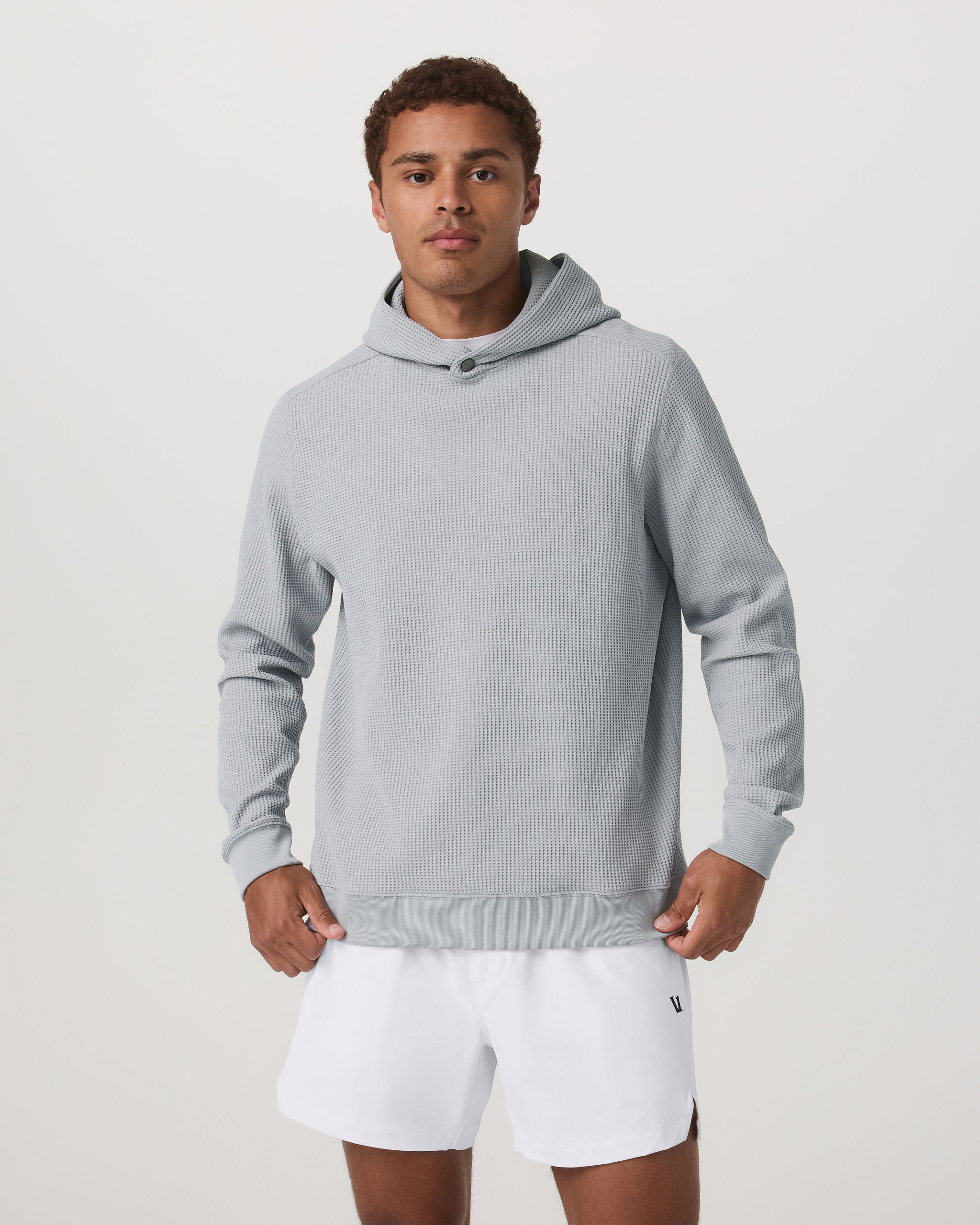 Tech Waffle Pullover Hoodie | Sea Fog