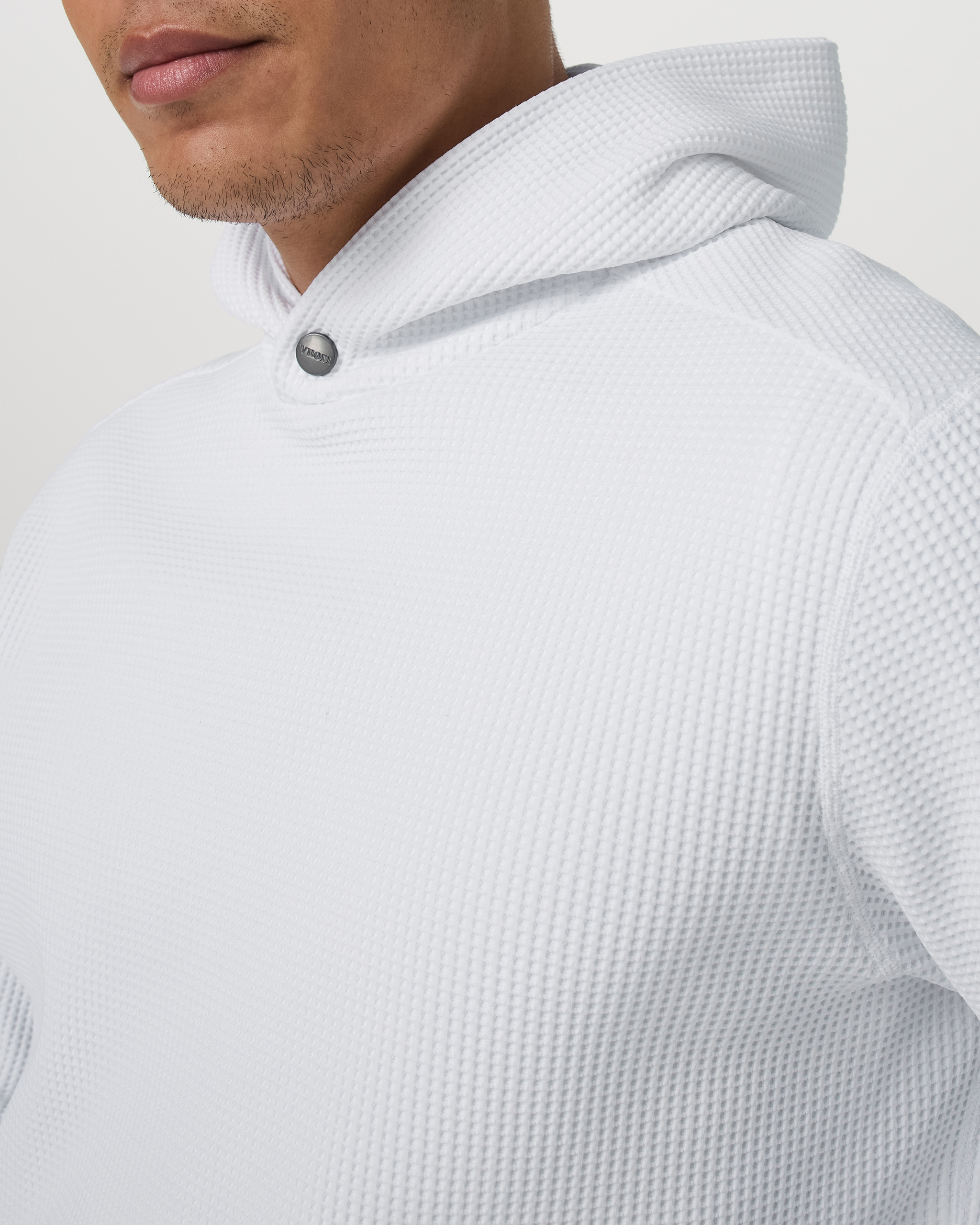 Tech Waffle Pullover Hoodie | White - Image 2