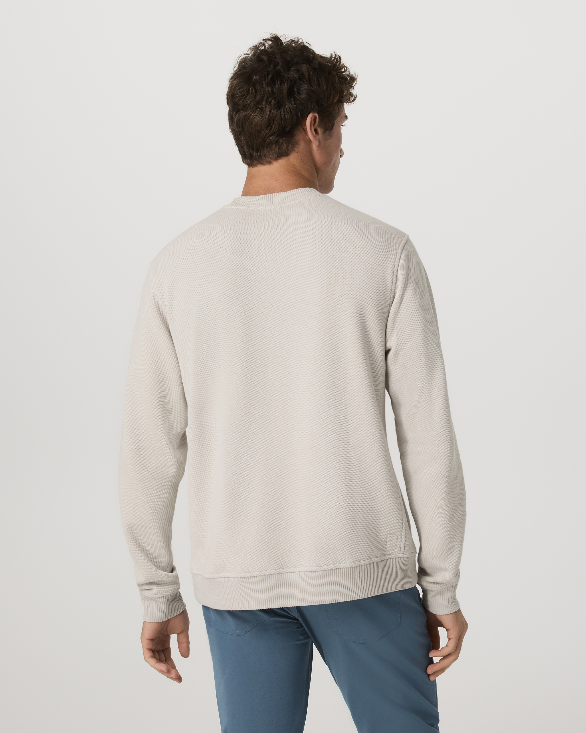 Pique Fleece Crew | Grey Mist - Image 3