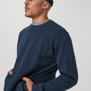 Pique Fleece Crew | Ocean Blue