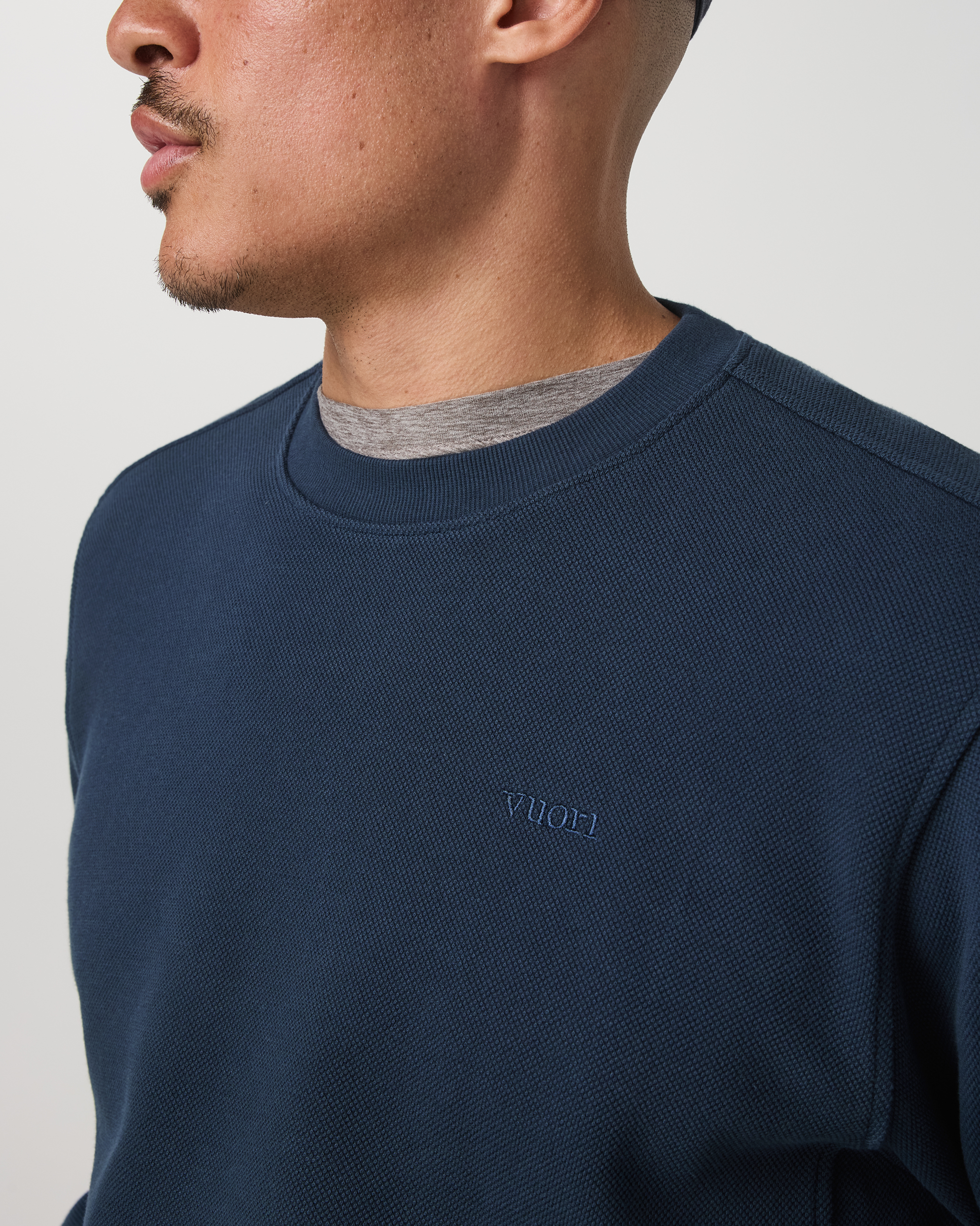 Pique Fleece Crew | Ocean Blue - Image 2