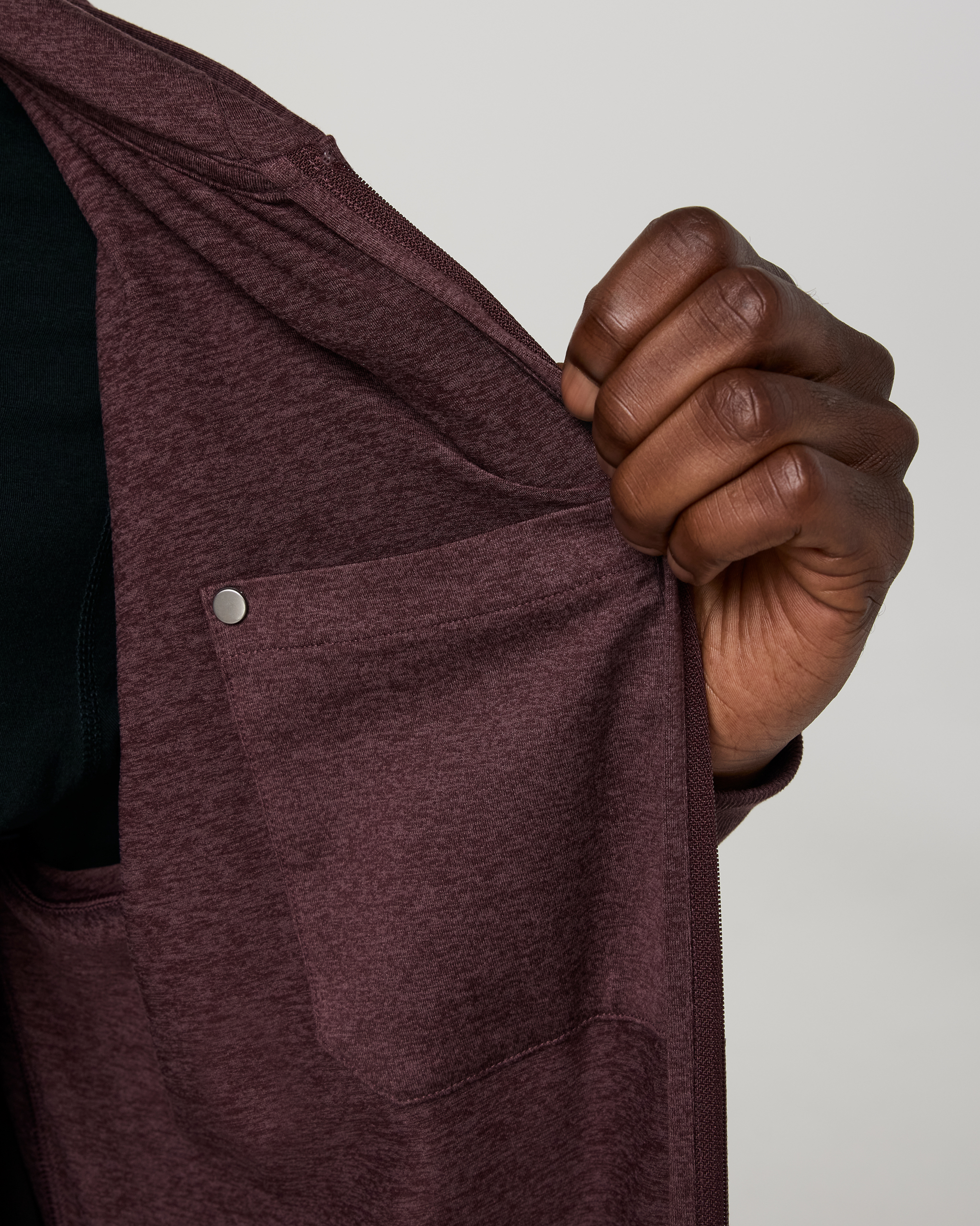 Ponto Full Zip Hoodie | Boysenberry Heather - Image 3