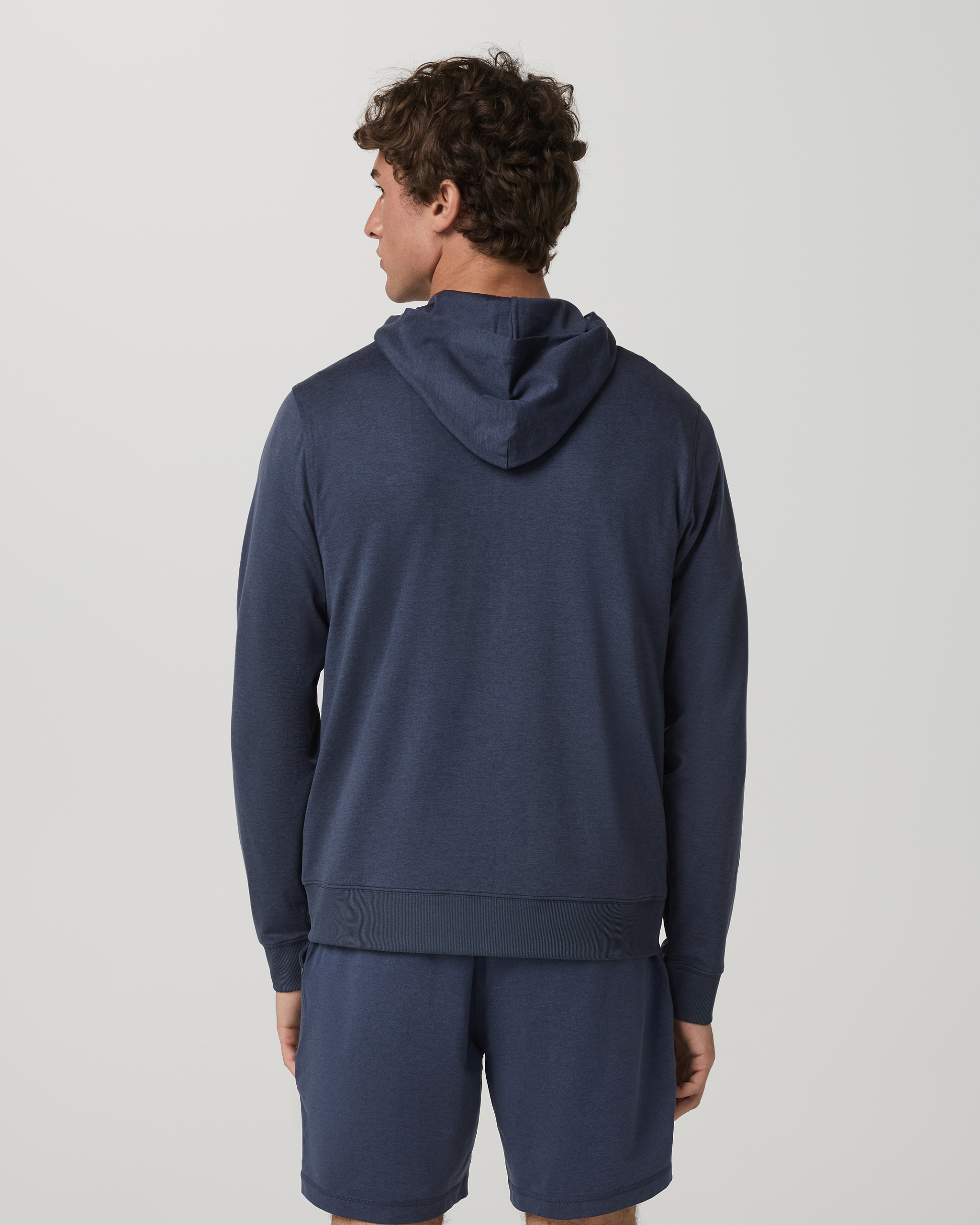 Ponto Full Zip Hoodie | Azure Heather - Image 3
