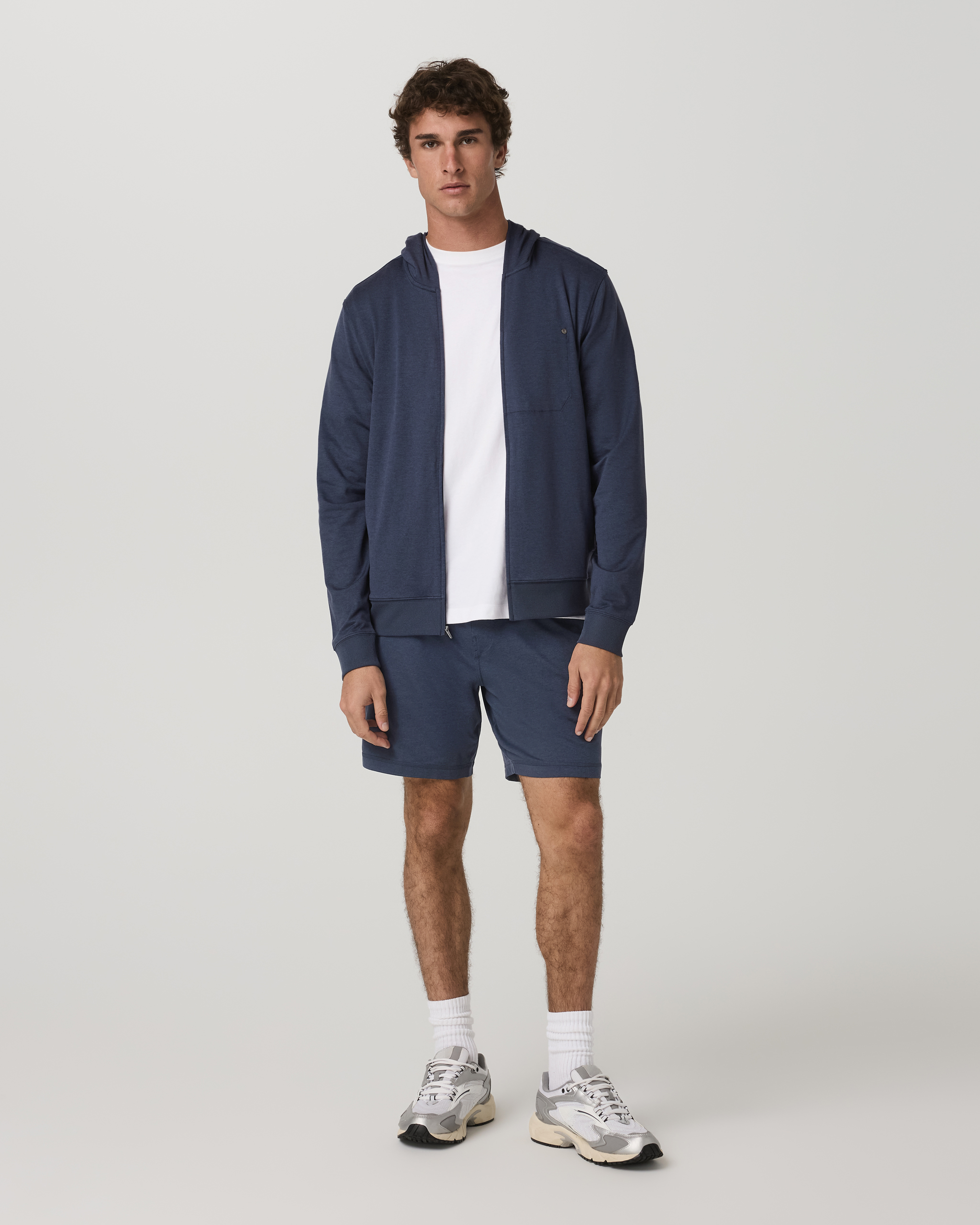 Ponto Full Zip Hoodie | Azure Heather - Image 4