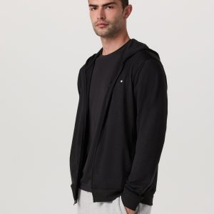 Ponto Full Zip Hoodie | Black Heather