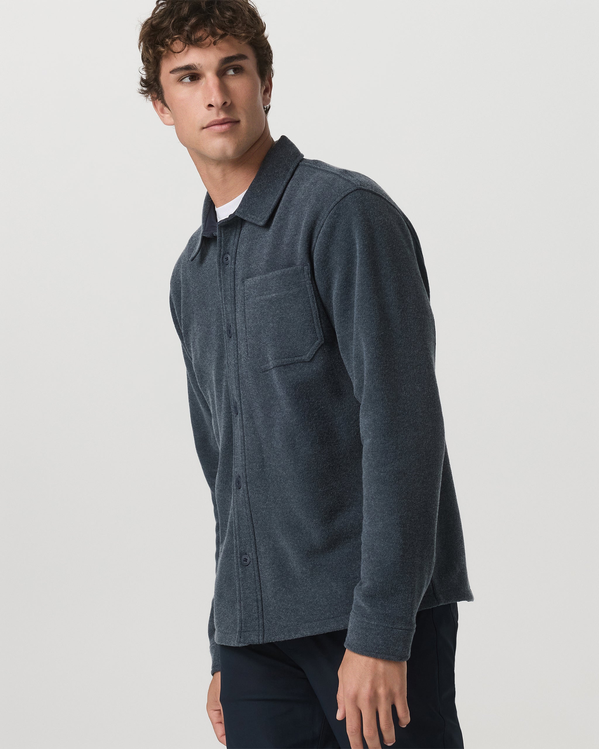 Beach Fleece Shirt Jacket | Ink Heather - Image 5