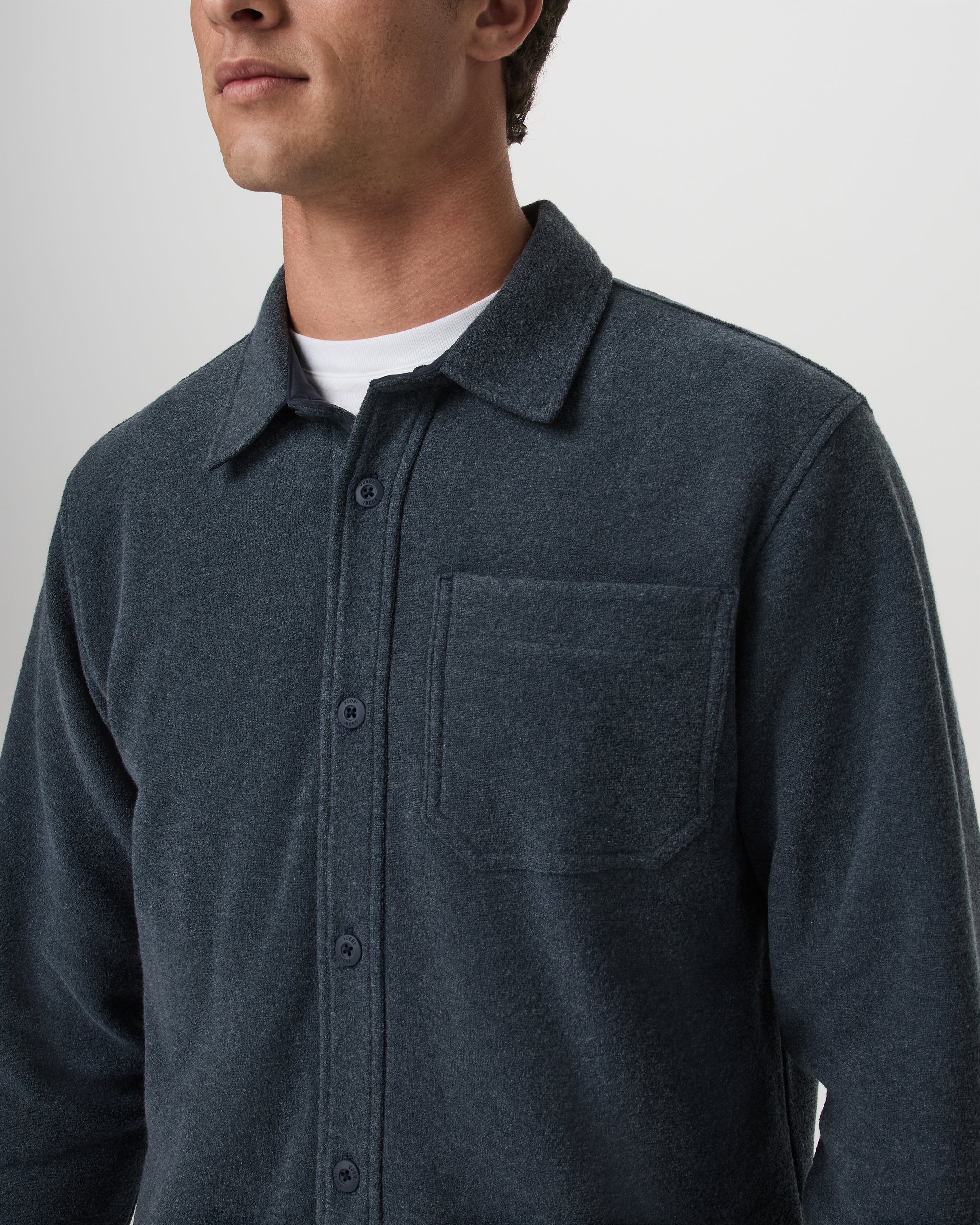 Beach Fleece Shirt Jacket | Ink Heather - Image 2