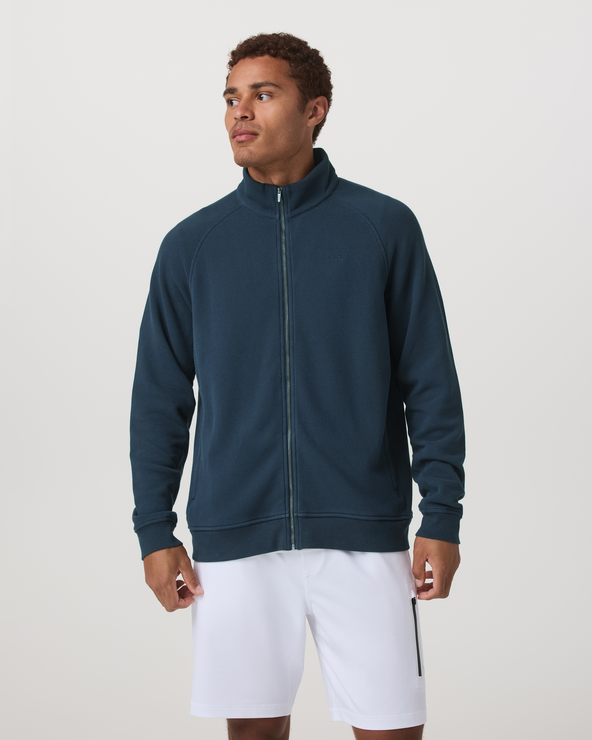 Pique Fleece Track Jacket | Ocean Blue - Image 5