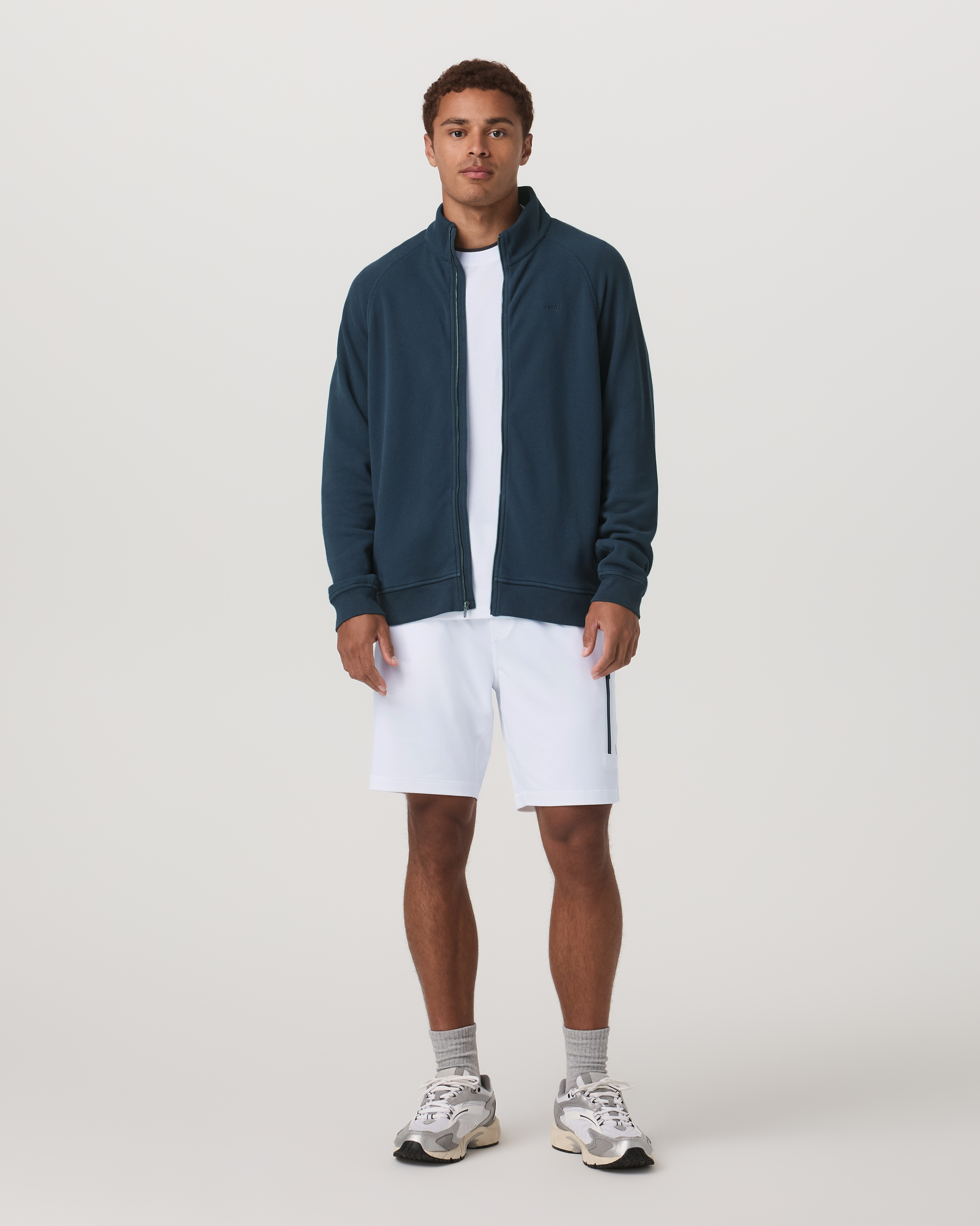 Pique Fleece Track Jacket | Ocean Blue - Image 3