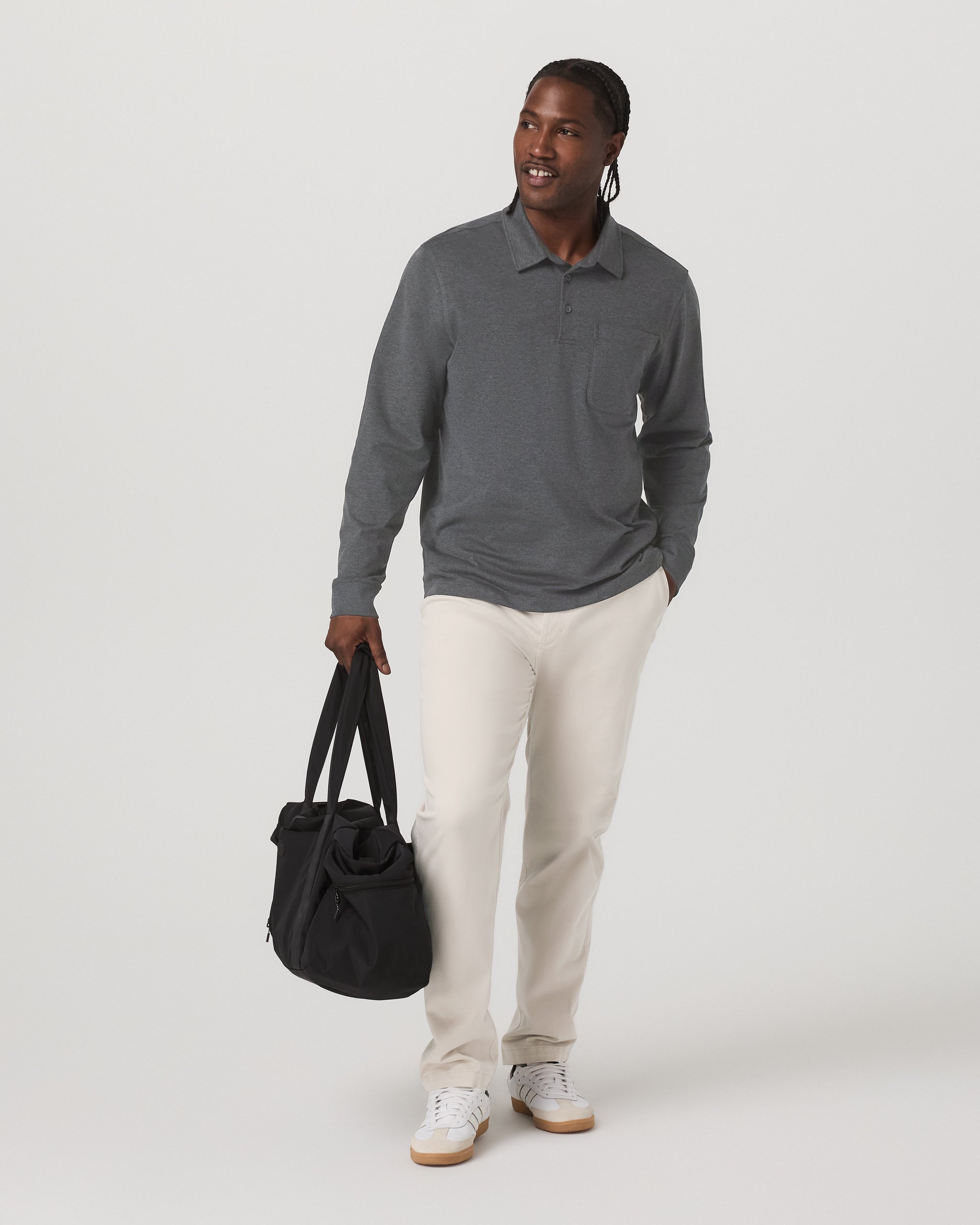 Long Sleeve Coronado Rugby | Charcoal Heather - Image 4