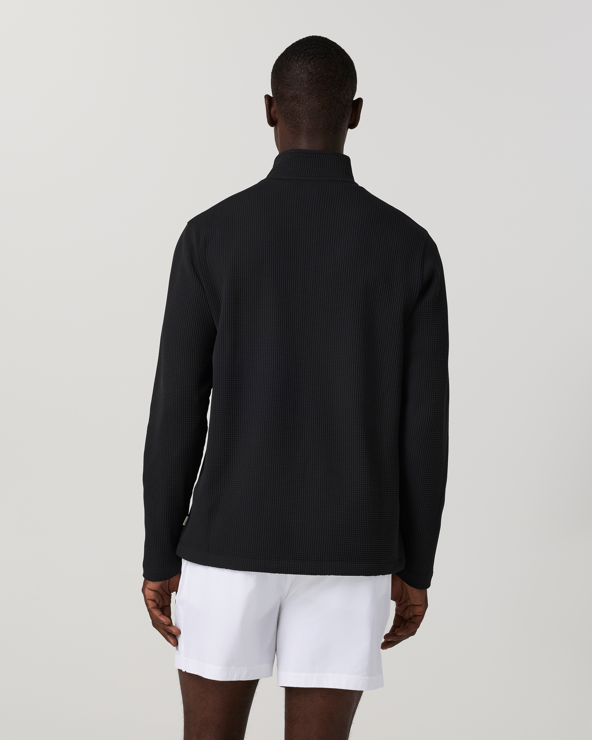 Lightweight Tech Waffle Quarter Zip | Black - Image 5