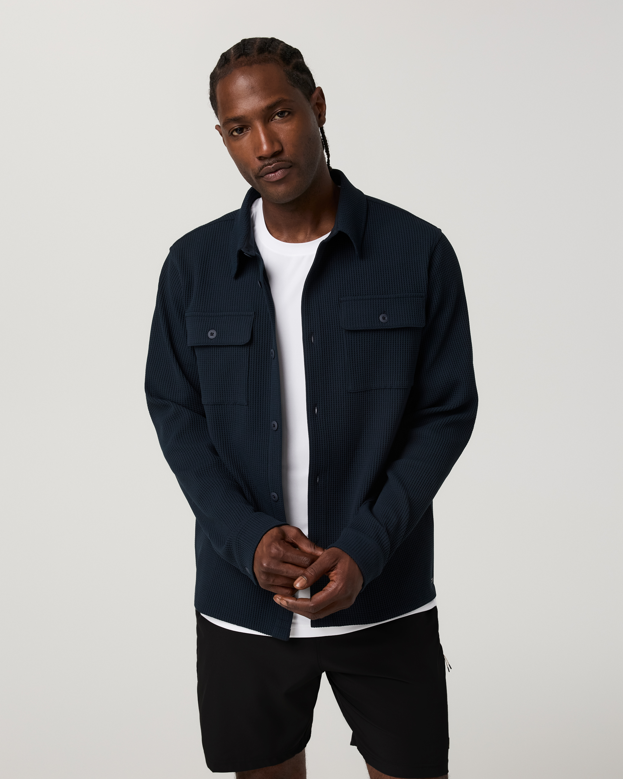Tech Waffle Shirt Jacket | Ink