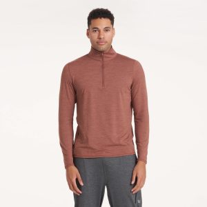 Ease Performance Half Zip | Dark Terracotta Heather