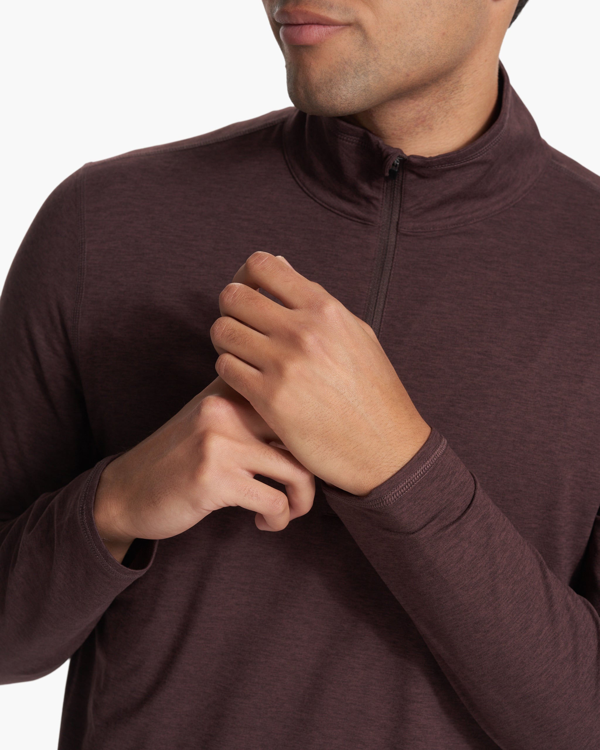 Ease Performance Half Zip | Mahogany Heather - Image 2