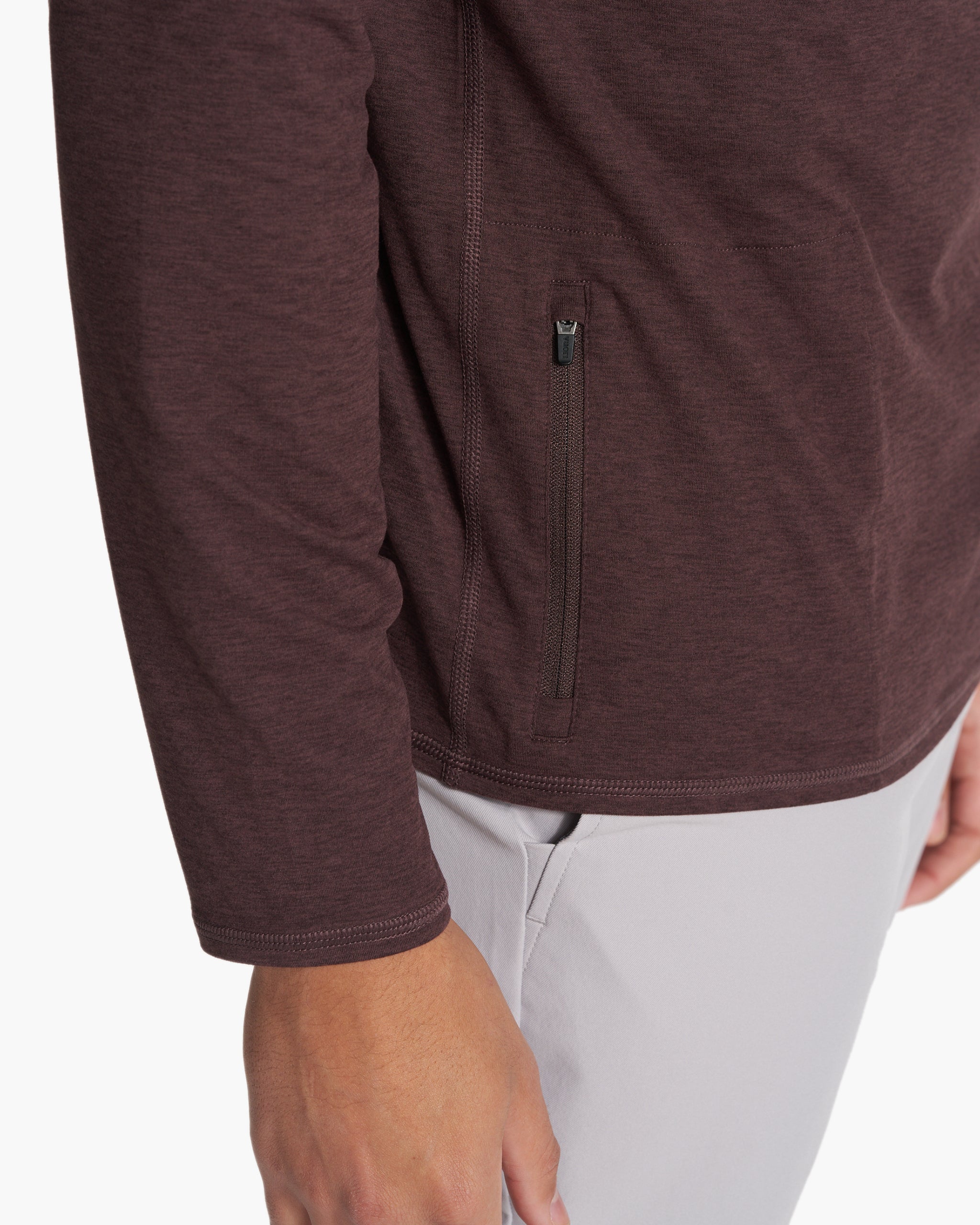 Ease Performance Half Zip | Mahogany Heather - Image 5