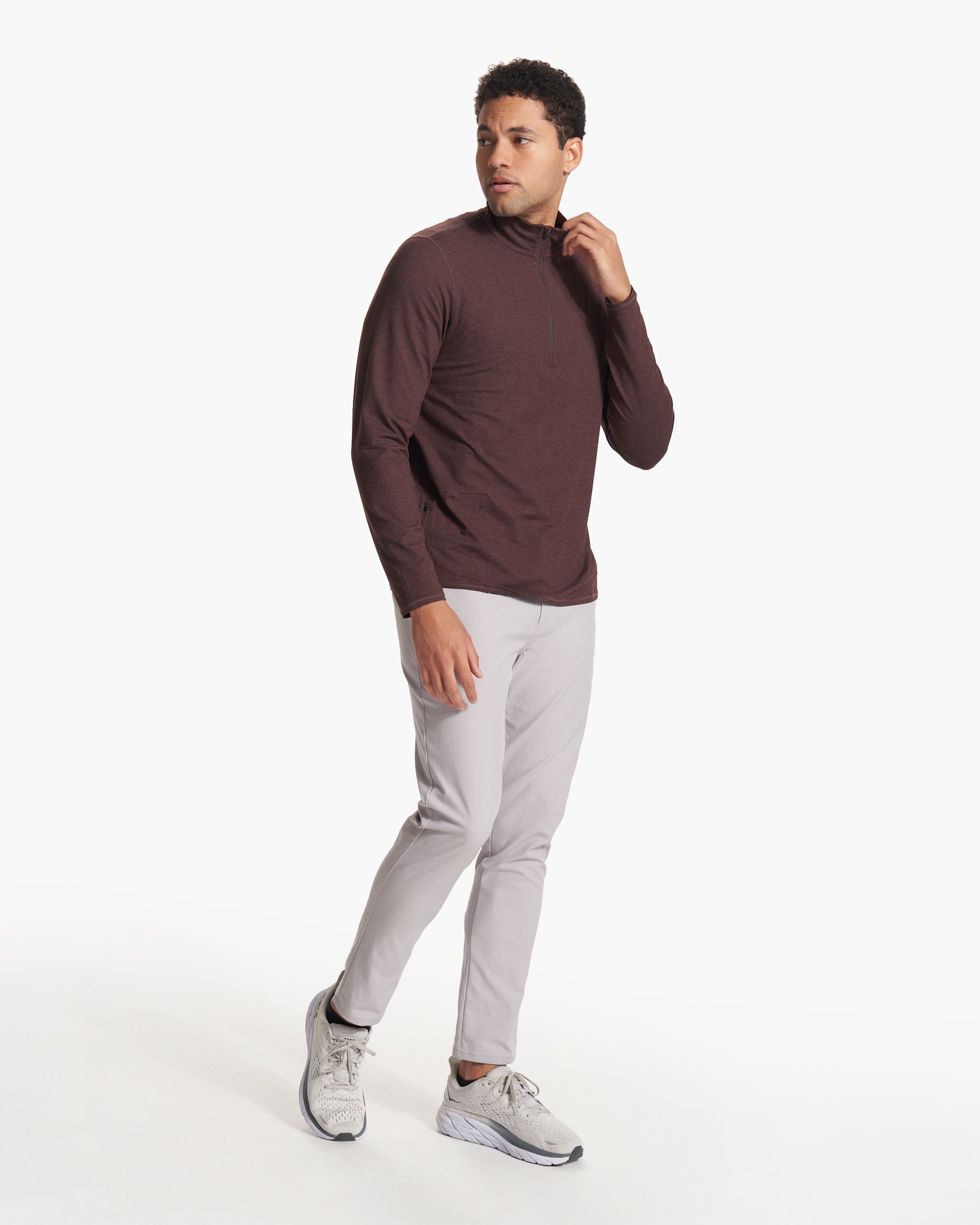Ease Performance Half Zip | Mahogany Heather - Image 4