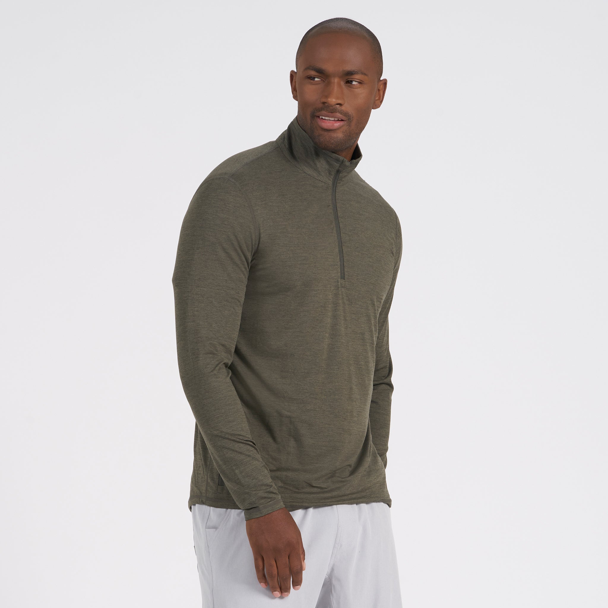 Ease Performance Half Zip | Oregano Heather - Image 2